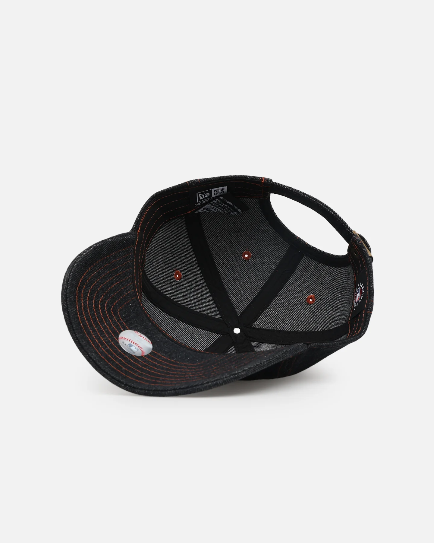 New Era Atlanta Braves "Black Denim" Classic Casual Strapback Black Denim/Rust Contrast - Image 6