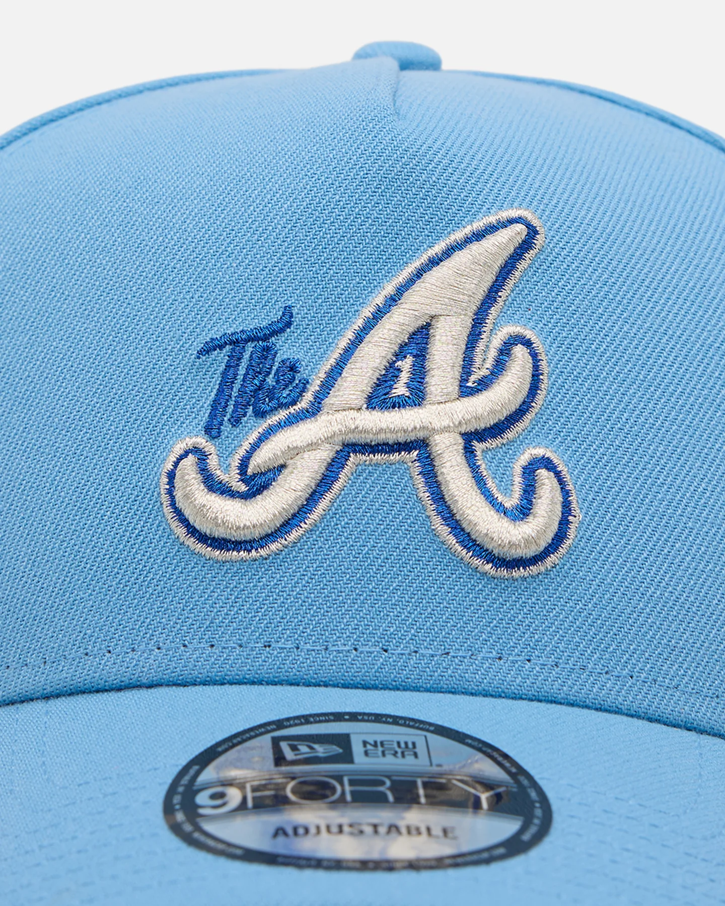 New Era Atlanta Braves 'Black Sky Blue' 9FORTY A-Frame Snapback Sky Blue - Image 5