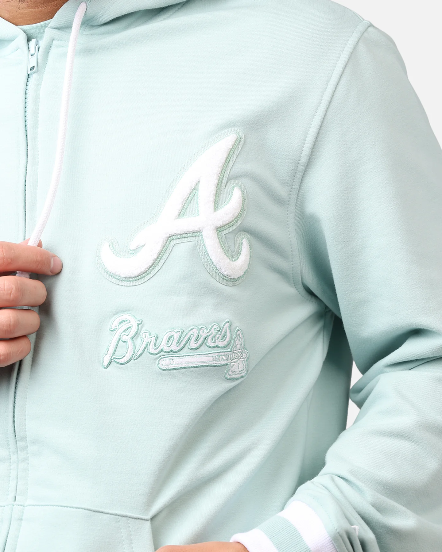 New Era Atlanta Braves 'Logo Select Mint' Full Zip Hoodie Mint/White - Image 6
