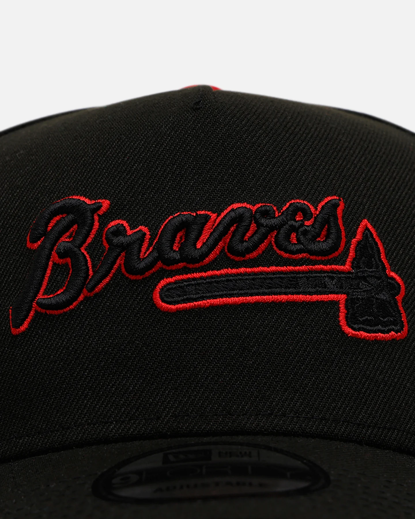 New Era Atlanta Braves 'Outline' 9FORTY A-Frame Snapback Black - Image 5