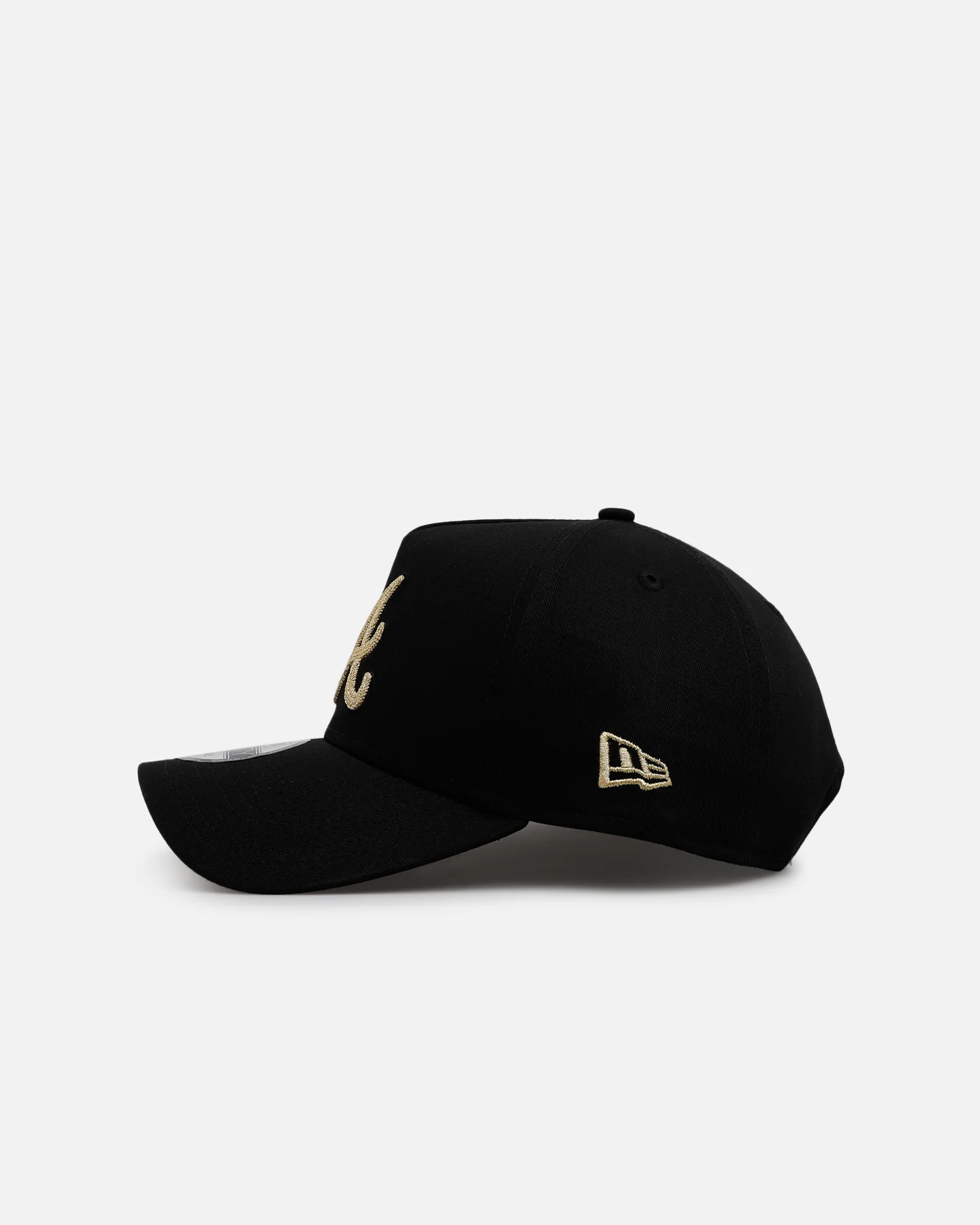 New Era Atlanta Braves 'Raised Metallic Chainstitch' 9FORTY A-Frame Snapback Black - Image 4
