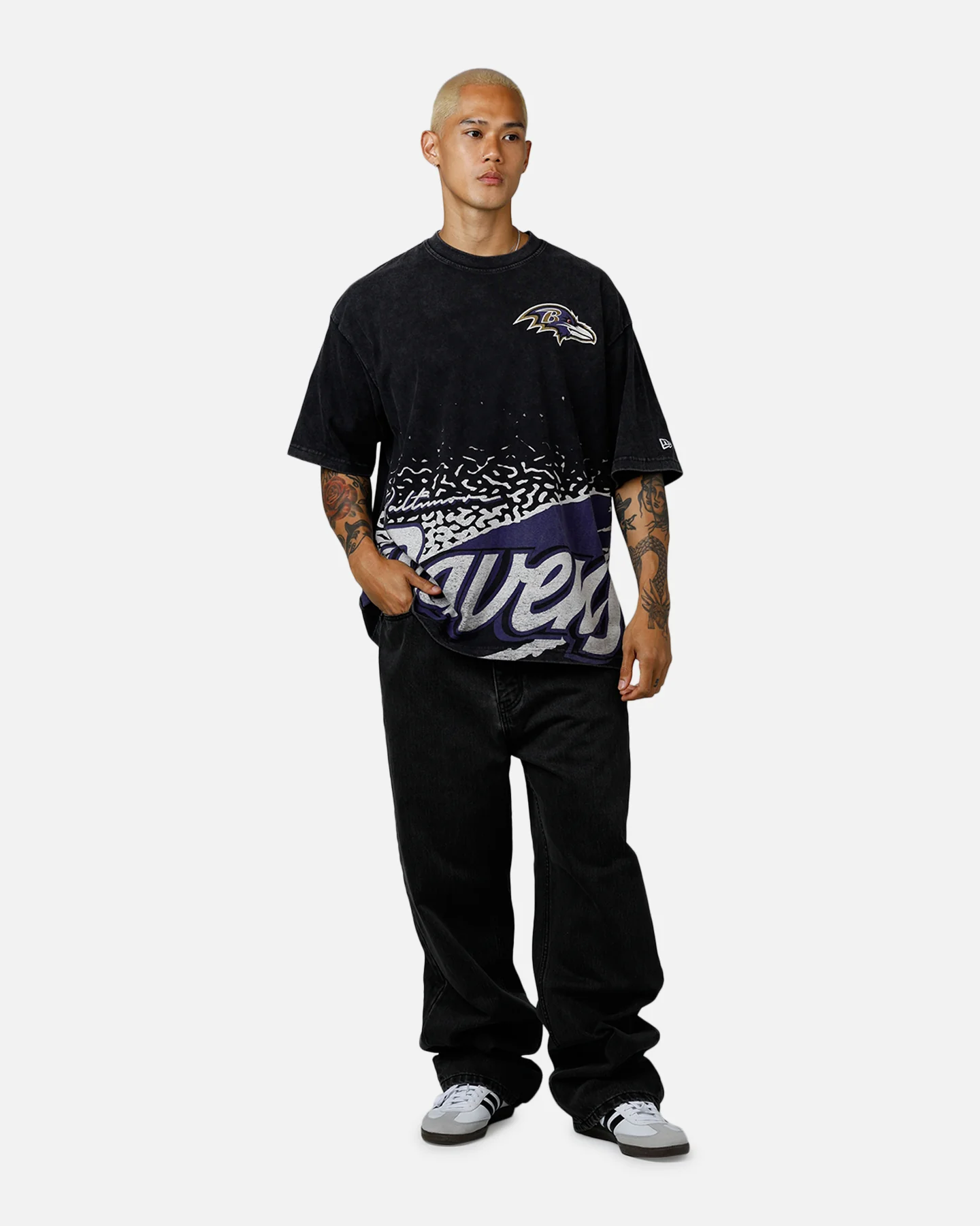 New Era Baltimore Ravens Sport Class T-Shirt Washed Black - Image 3