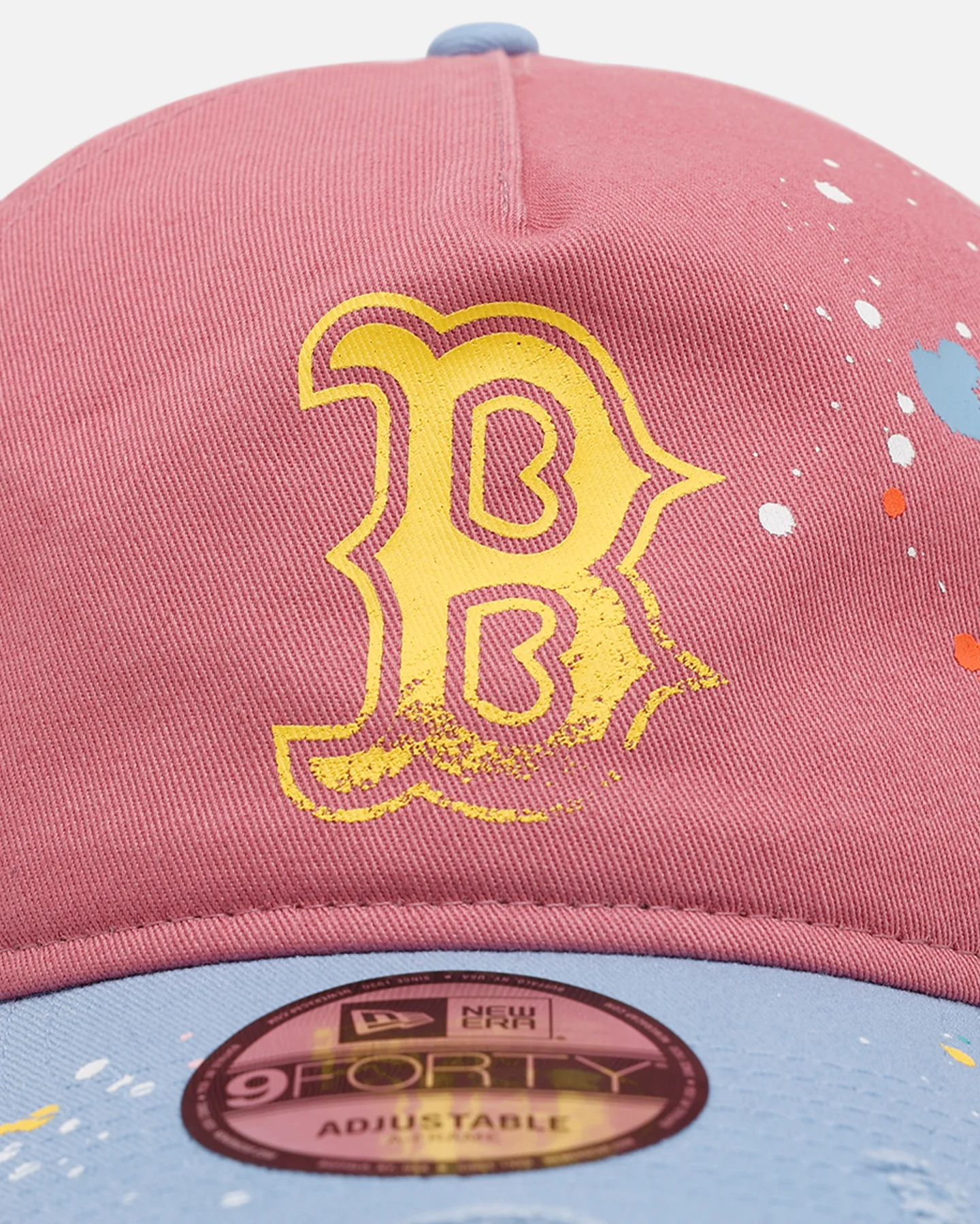 New Era Boston Red Sox 'Seasoned' 9FORTY A-Frame Strapback Pink/Blue - Image 5