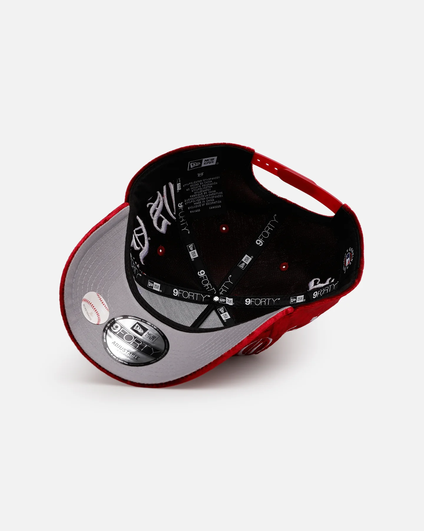 New Era Boston Red Sox 'Velvet Gothic Script' 9FORTY A-Frame Snapback Maroon - Image 7