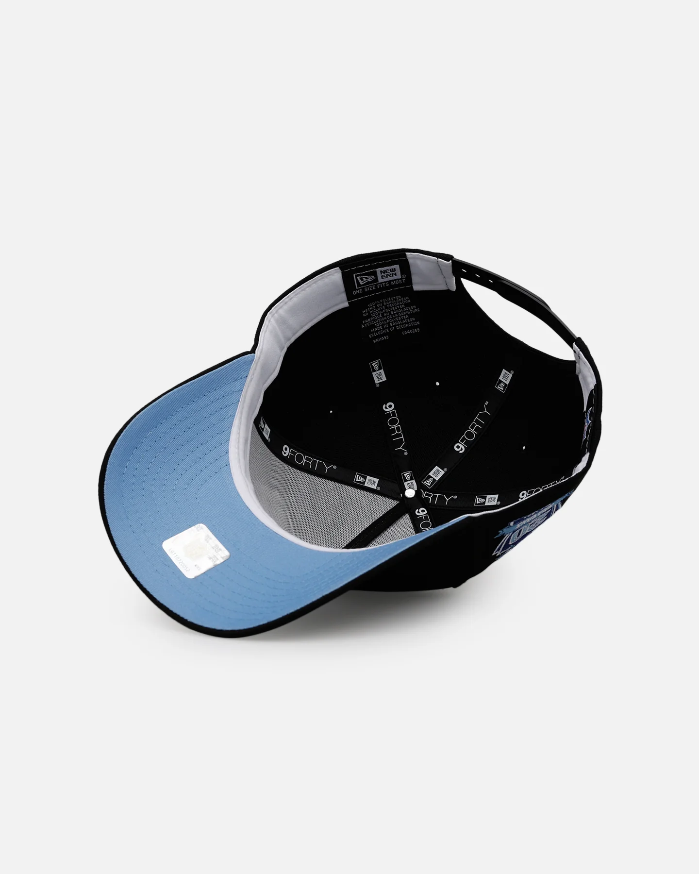 New Era Carolina Panthers 'Black And Sky Blue' 9FORTY A-Frame Snapback Black/Sky Blue - Image 6