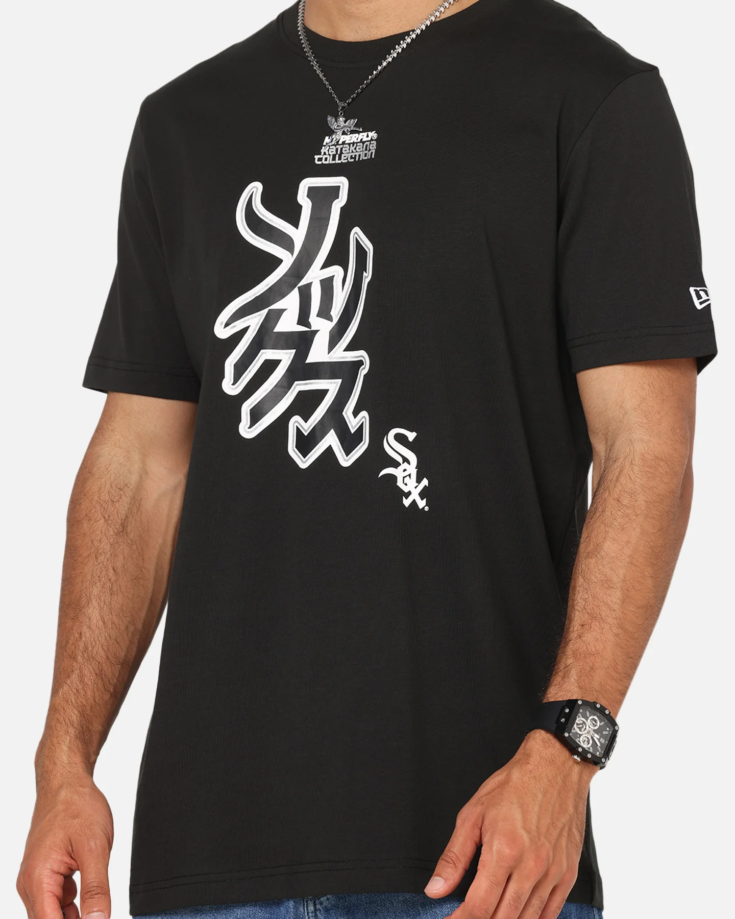 New Era Chicago White Sox 'Hyperfly Katakana x MLB' T-Shirt Black - Image 6