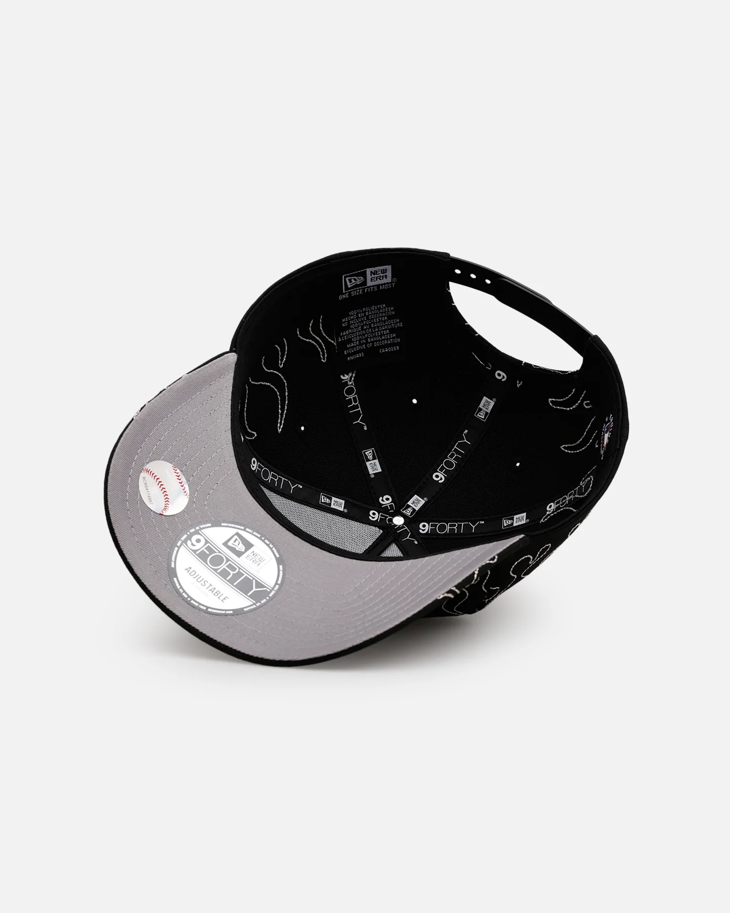 New Era Chicago White Sox 'Outline Flames' 9FORTY A-Frame Snapback Black - Image 6