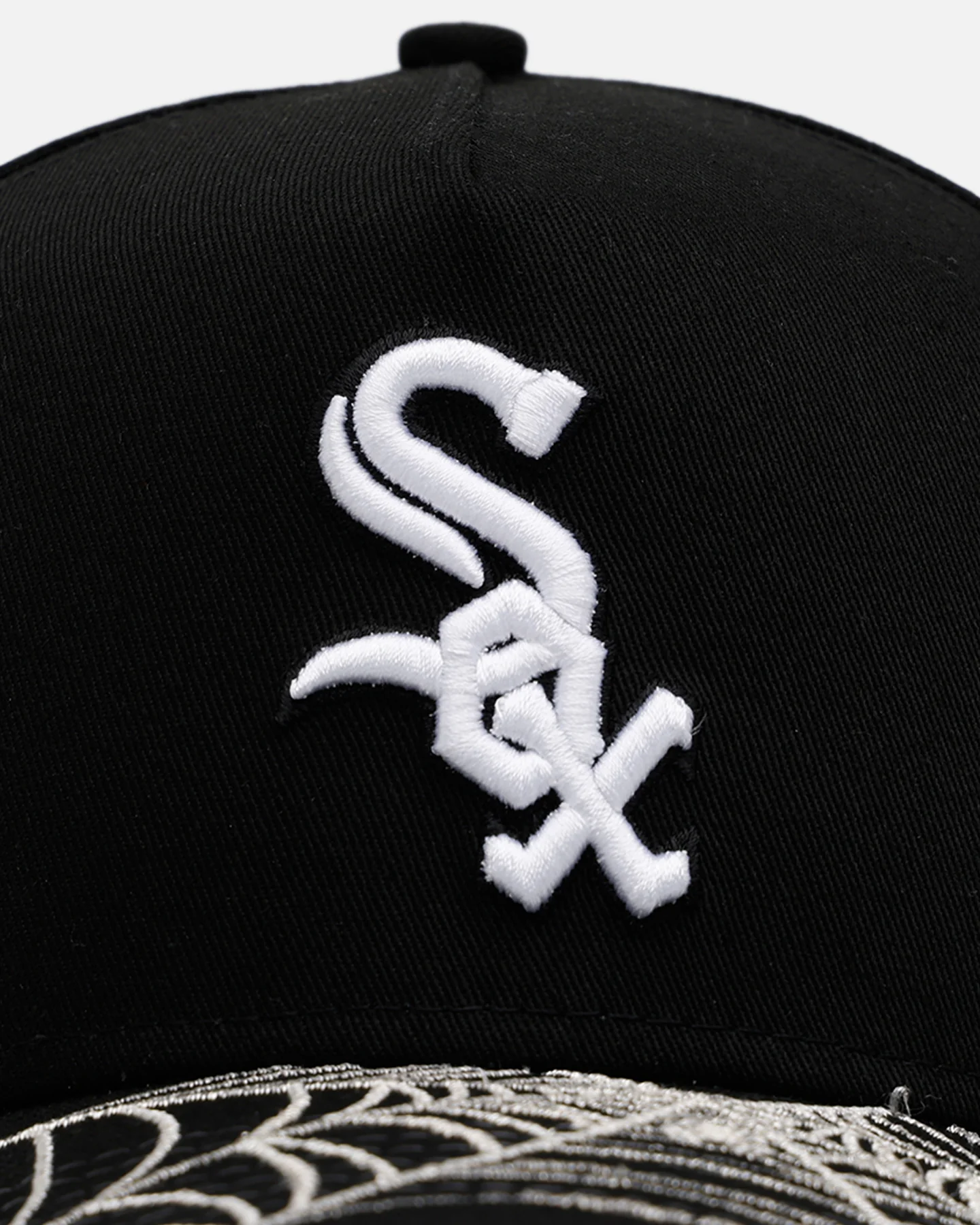 New Era Chicago White Sox 'Spider Web Visor' 9FORTY A-Frame Snapback Black - Image 6