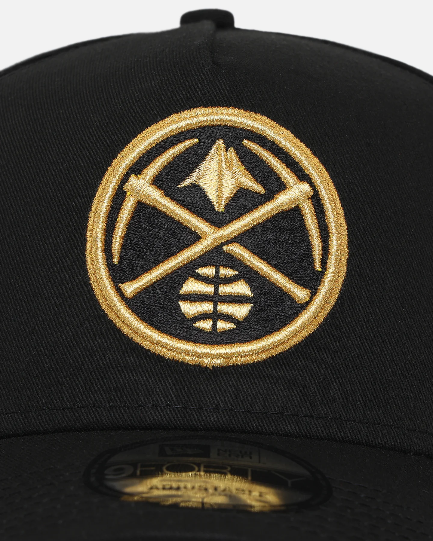 New Era Denver Nuggets 'NBA Black & Gold Embroidery' 9FORTY A-Frame Snapback Black/Gold - Image 5