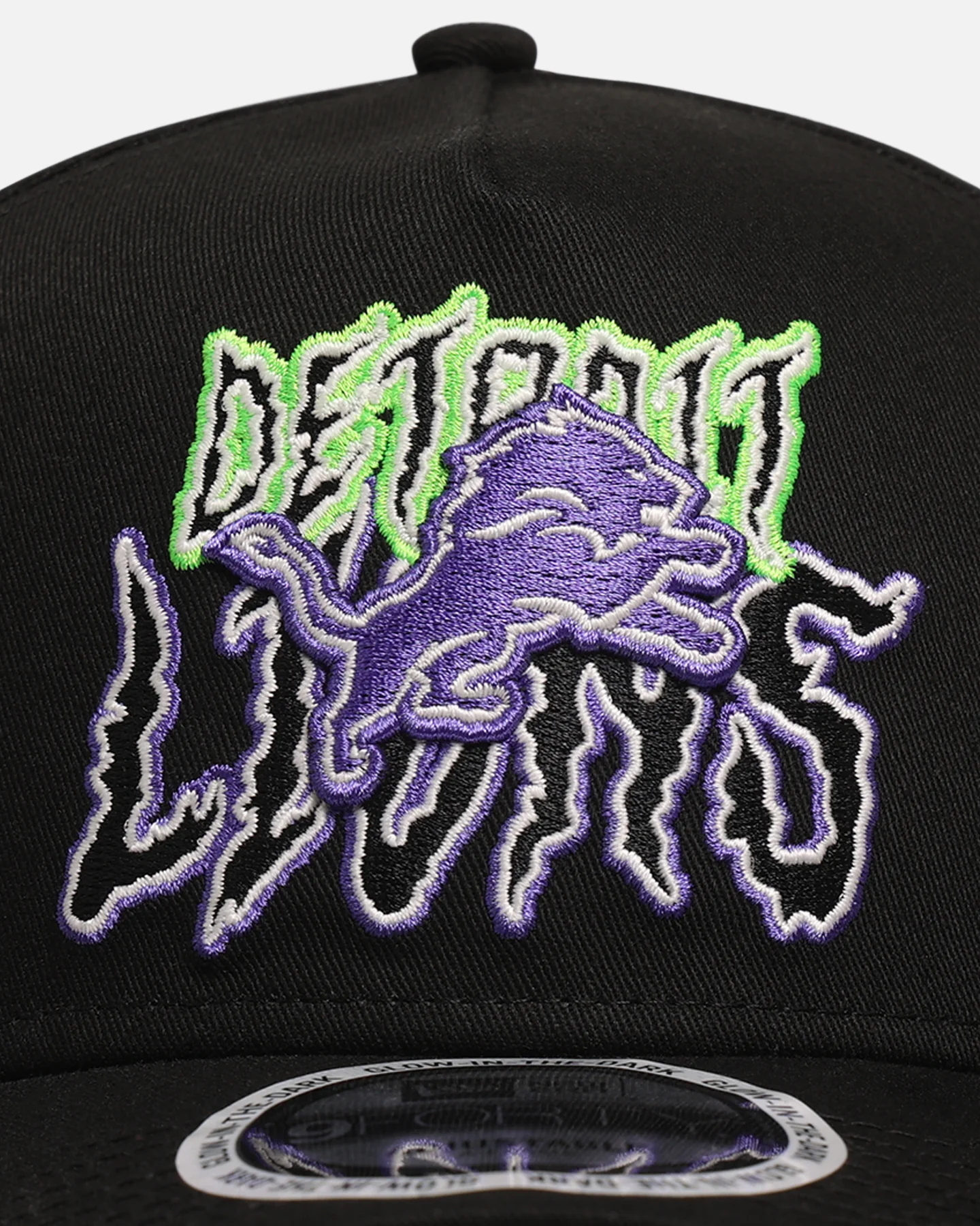 New Era Detroit Lions 'Spooky Script' 9FORTY A-Frame Snapback Black/Green/Purple - Image 5
