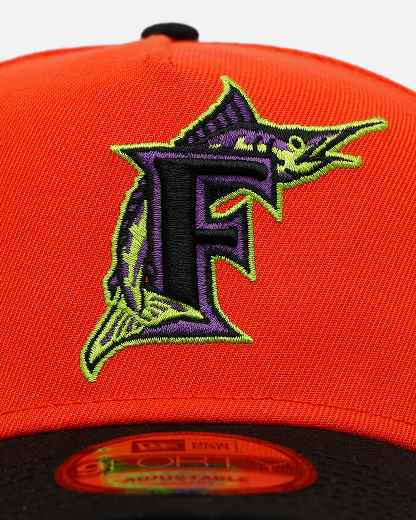 New Era Florida Marlins 'Halloween' 9FORTY A-Frame Snapback Orange/Black - Image 5