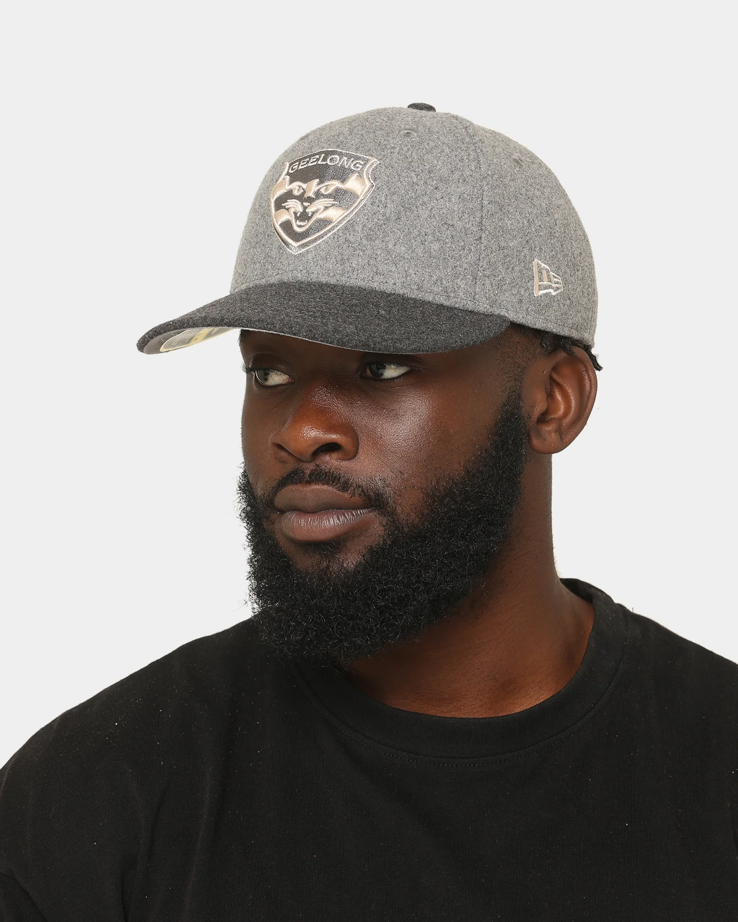 New Era Geelong Cats 'Melton Wool Cap' Afl '22 59Fifty Low Profile Fitted Dark Grey - Image 2