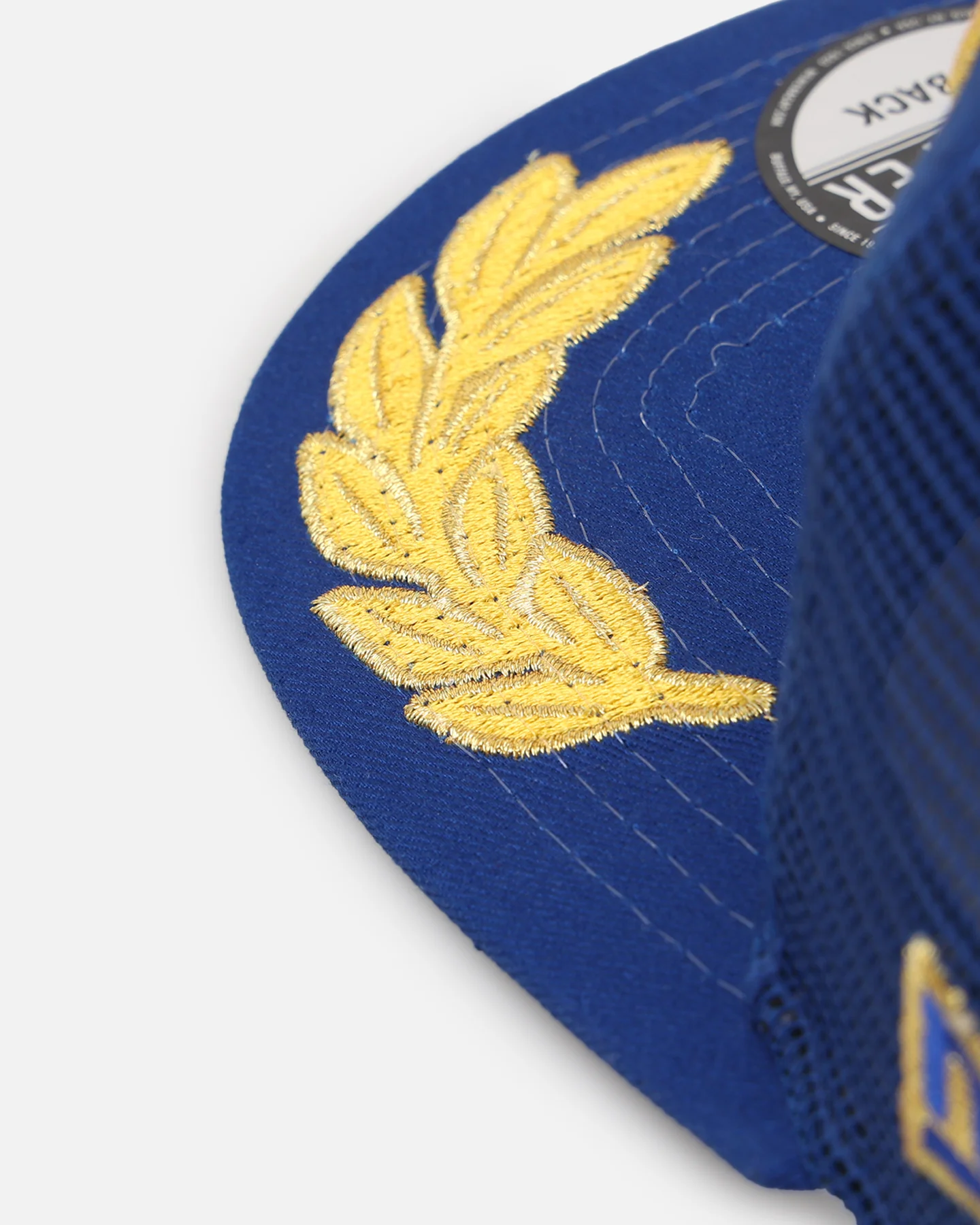 New Era Houston Astros 'Podium Collection' Pre-Curved Golfer Trucker Snapback Light Royal/Metallic Gold - Image 2