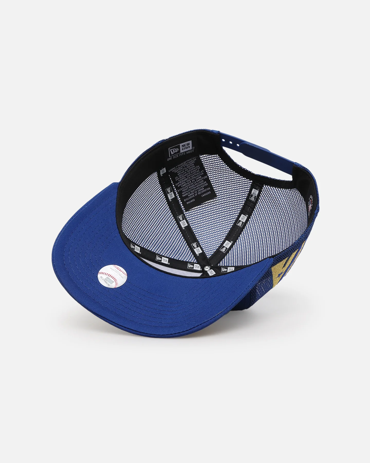 New Era Houston Astros 'Podium Collection' Pre-Curved Golfer Trucker Snapback Light Royal/Metallic Gold - Image 7