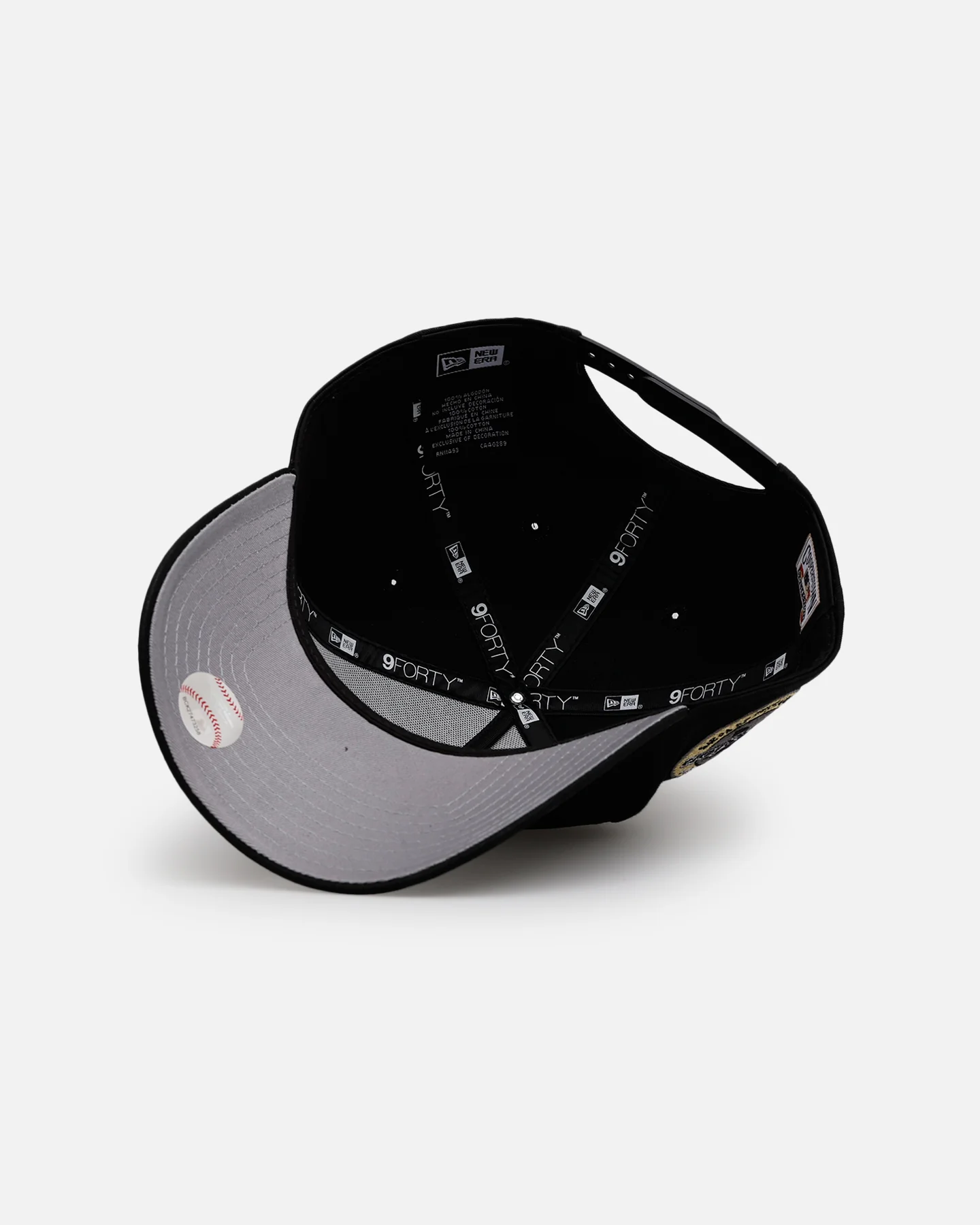 New Era Houston Astros 'Raised Metallic Chainstitch' 9FORTY A-Frame Snapback Black - Image 6