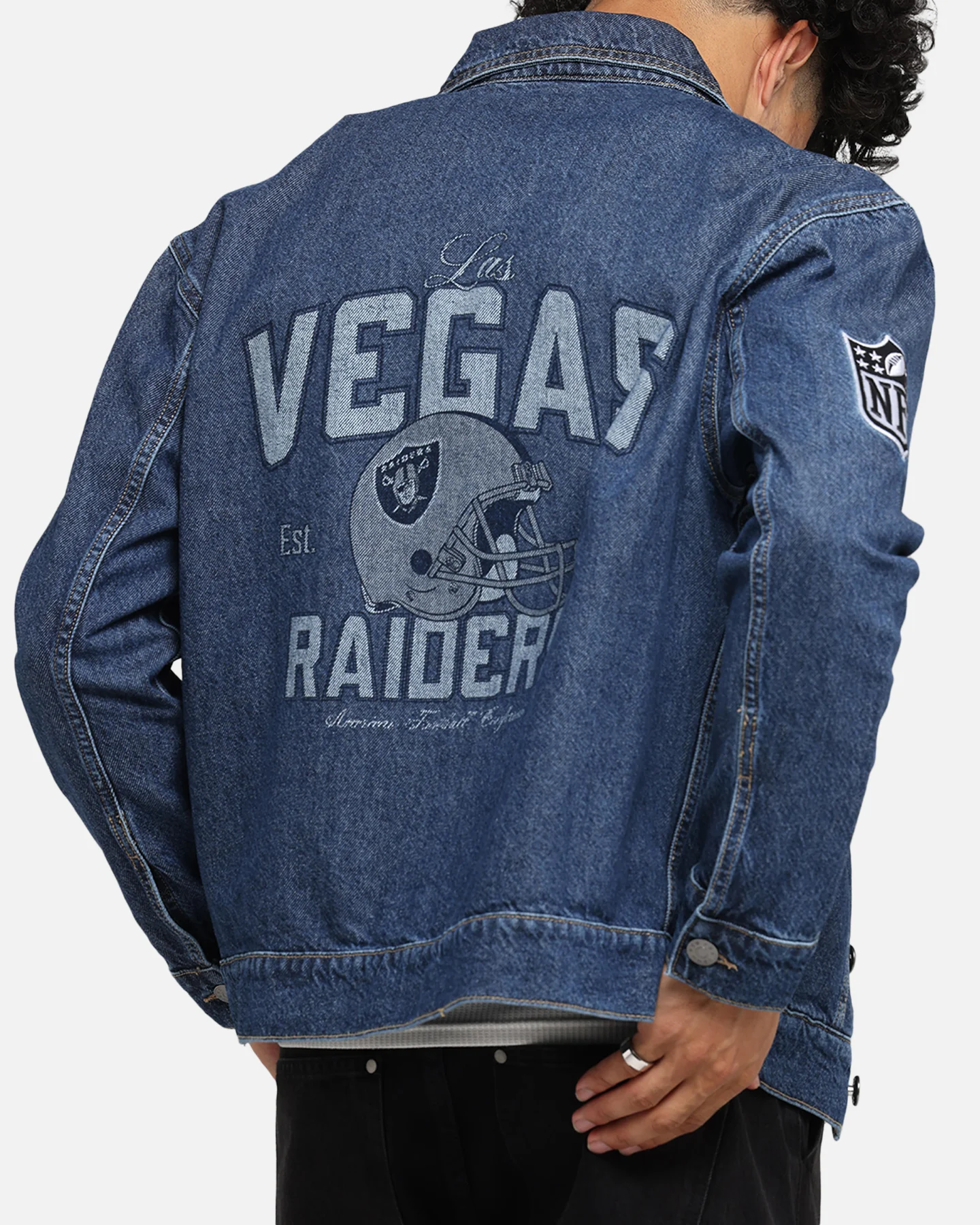 New Era Las Vegas Raiders NFL Denim Jacket Dark Blue - Image 7