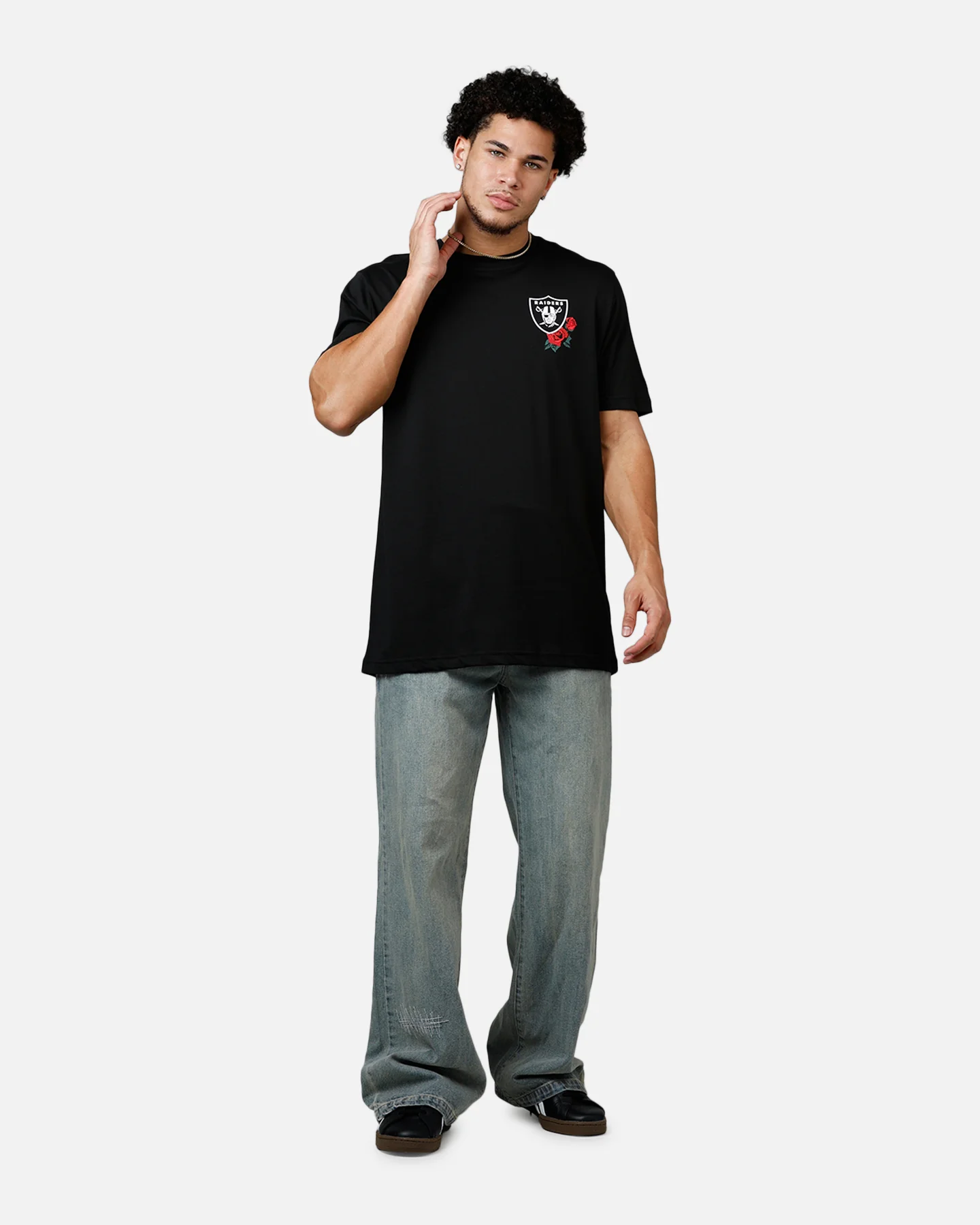 New Era Las Vegas Raiders Rose T-Shirt Black/Red - Image 3