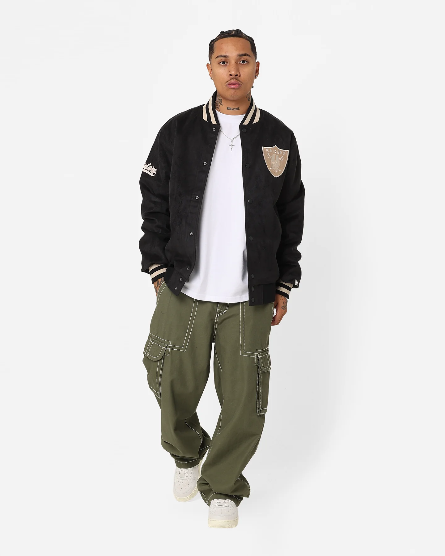 New Era Las Vegas Raiders Suede Jacket Black - Image 3