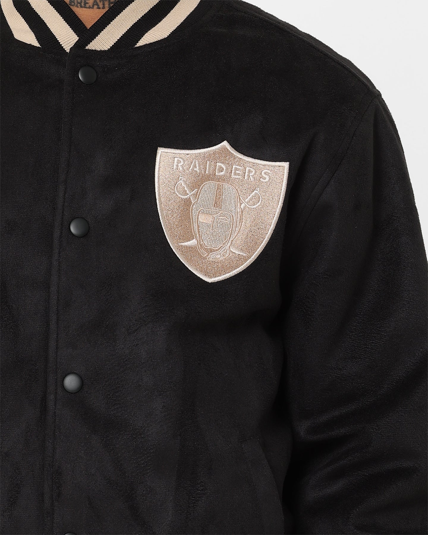 New Era Las Vegas Raiders Suede Jacket Black - Image 4