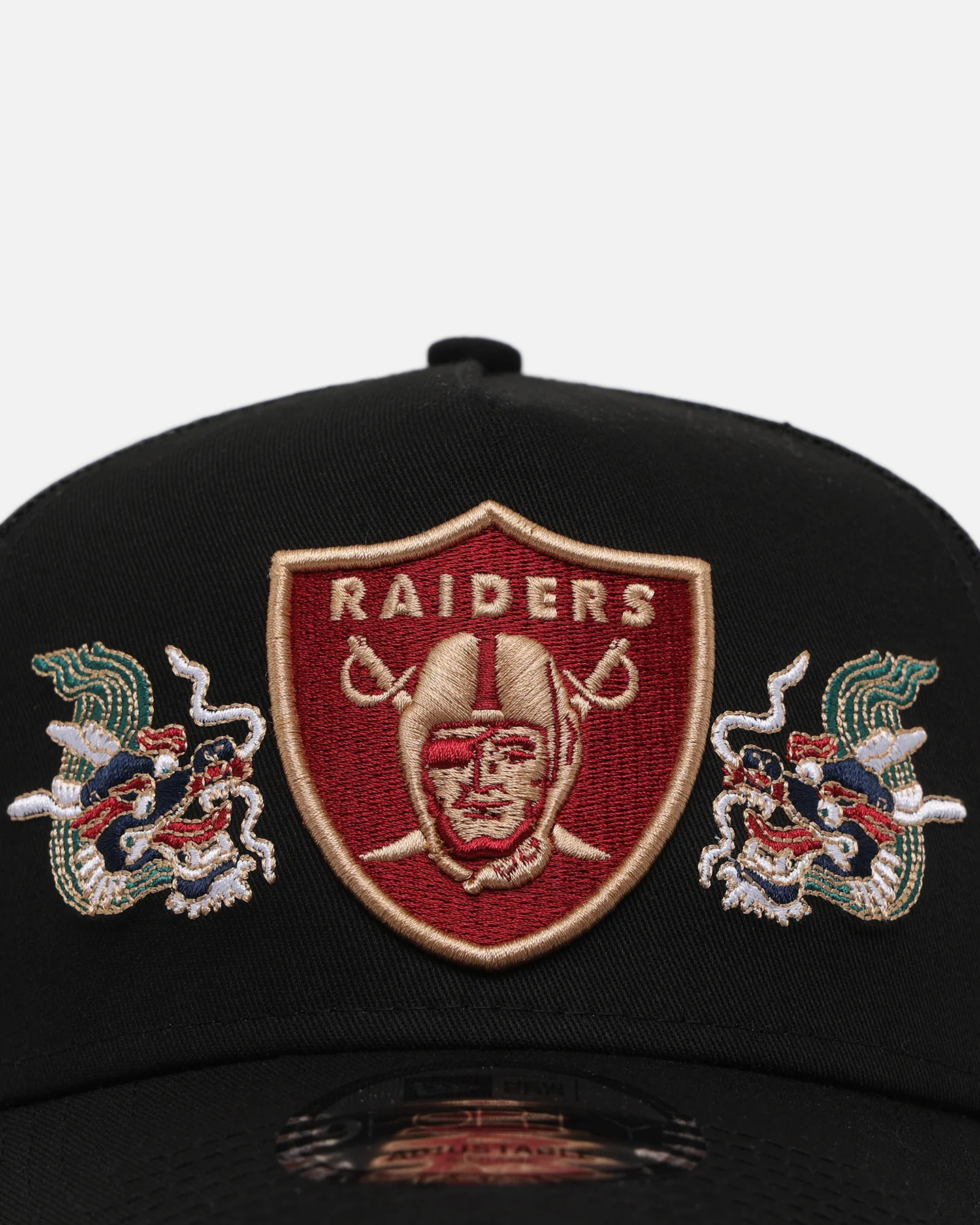 New Era Las Vegas Raiders 'Dragon Collection' 9FORTY A-Frame Trucker Snapback Black - Image 5