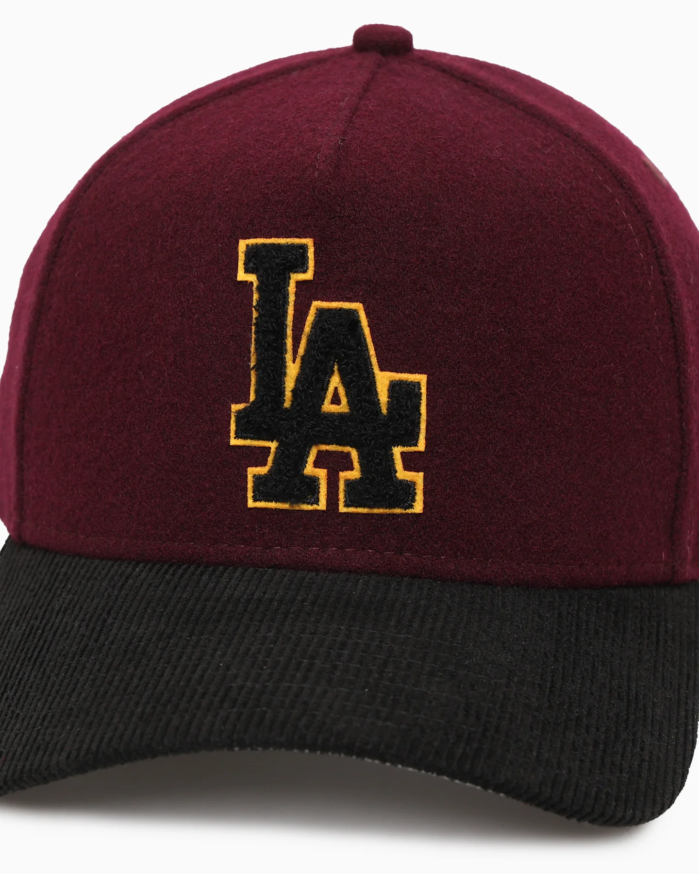 New Era Los Angeles Dodgers 'Large Chenille' 9FORTY A-Frame Snapback Maroon - Image 2