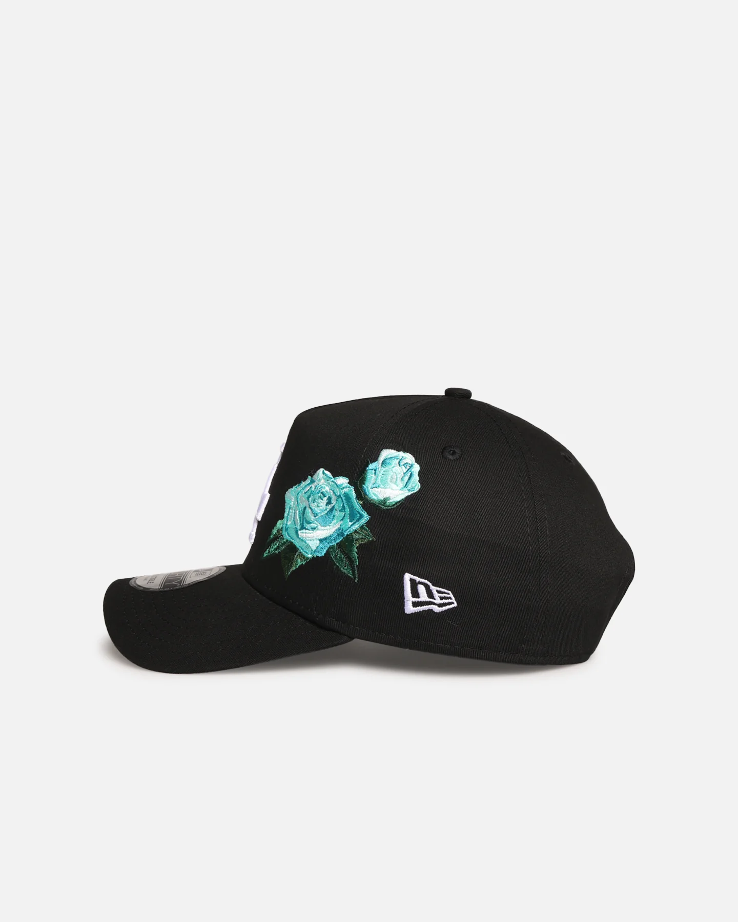 New Era Los Angeles Dodgers 'Aqua Rose Embroidery' 9FORTY A-Frame Snapback Black/Aqua - Image 4