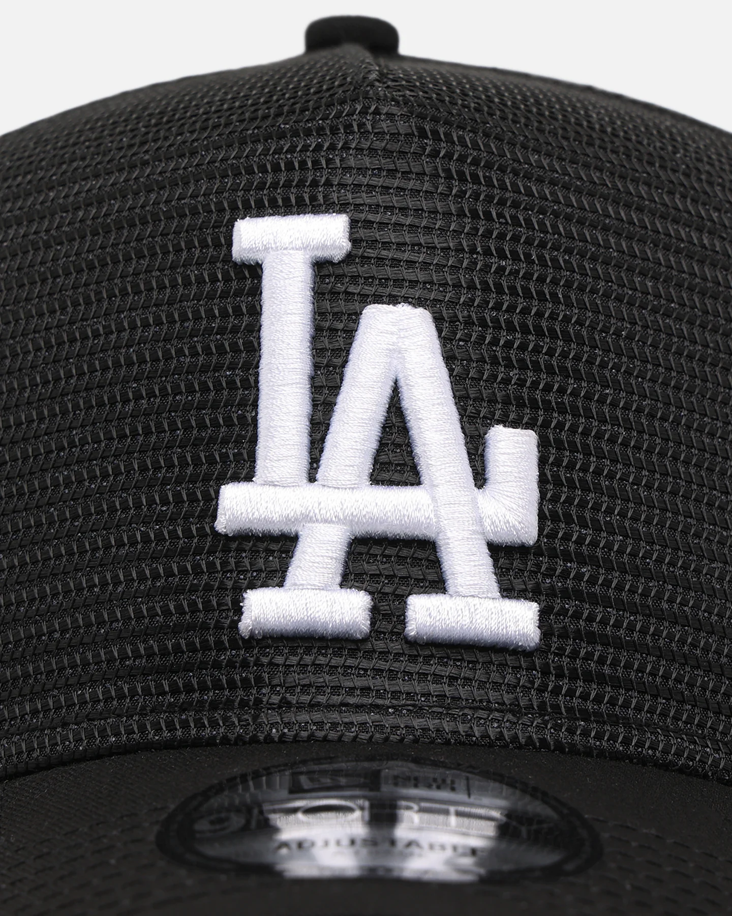 New Era Los Angeles Dodgers 'Black All Over Mesh' 9FORTY A-Frame Trucker Snapback Black Rigid/Black - Image 5