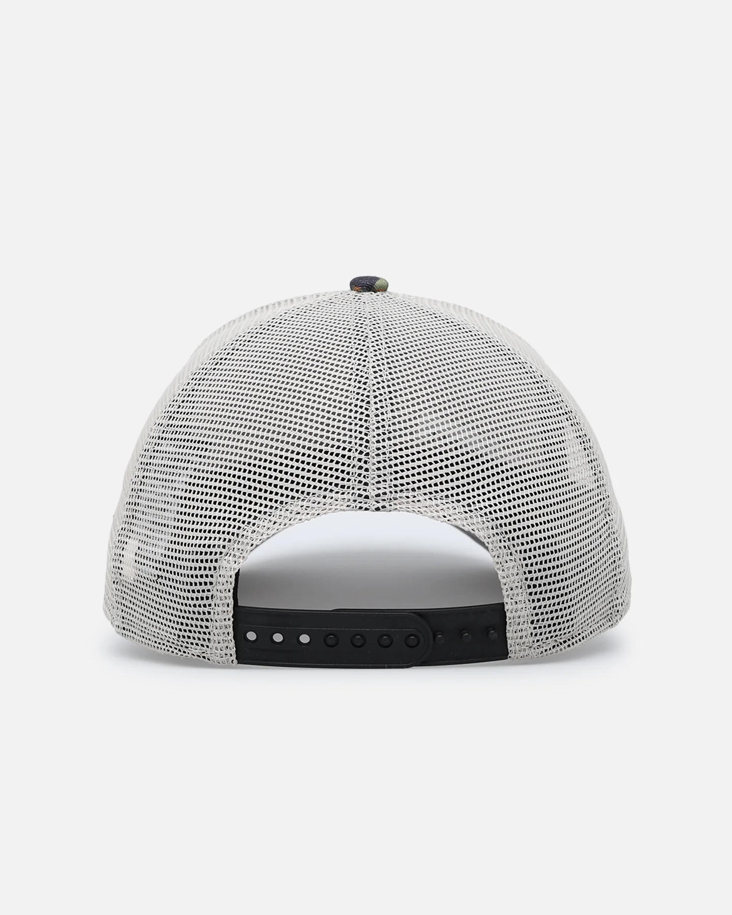New Era Los Angeles Dodgers "Camo Visor" 9FORTY A-Frame Trucker Snapback Stone/Olive - Image 2