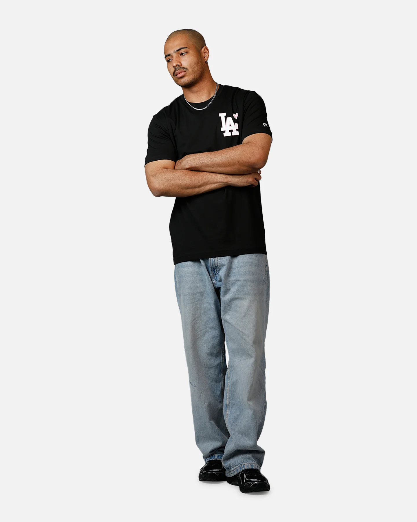 New Era Los Angeles Dodgers Heart T-Shirt Black - Image 3