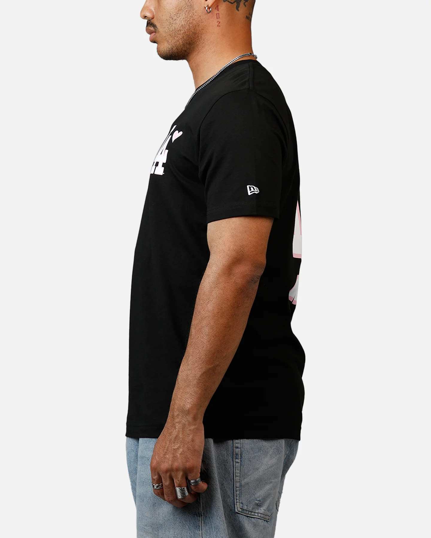 New Era Los Angeles Dodgers Heart T-Shirt Black - Image 5