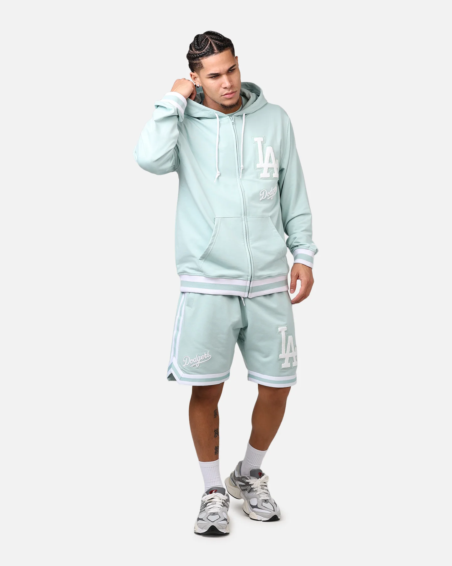 New Era Los Angeles Dodgers 'Logo Select Mint' Full Zip Hoodie Mint/White - Image 3
