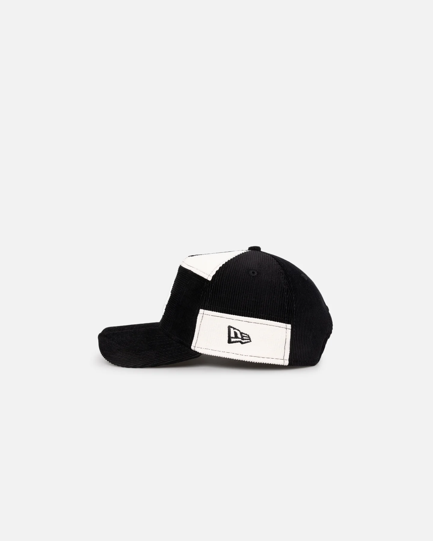 New Era Los Angeles Dodgers 'Patchwork Corduroy' 9FORTY A-Frame Snapback Black/Cream - Image 5