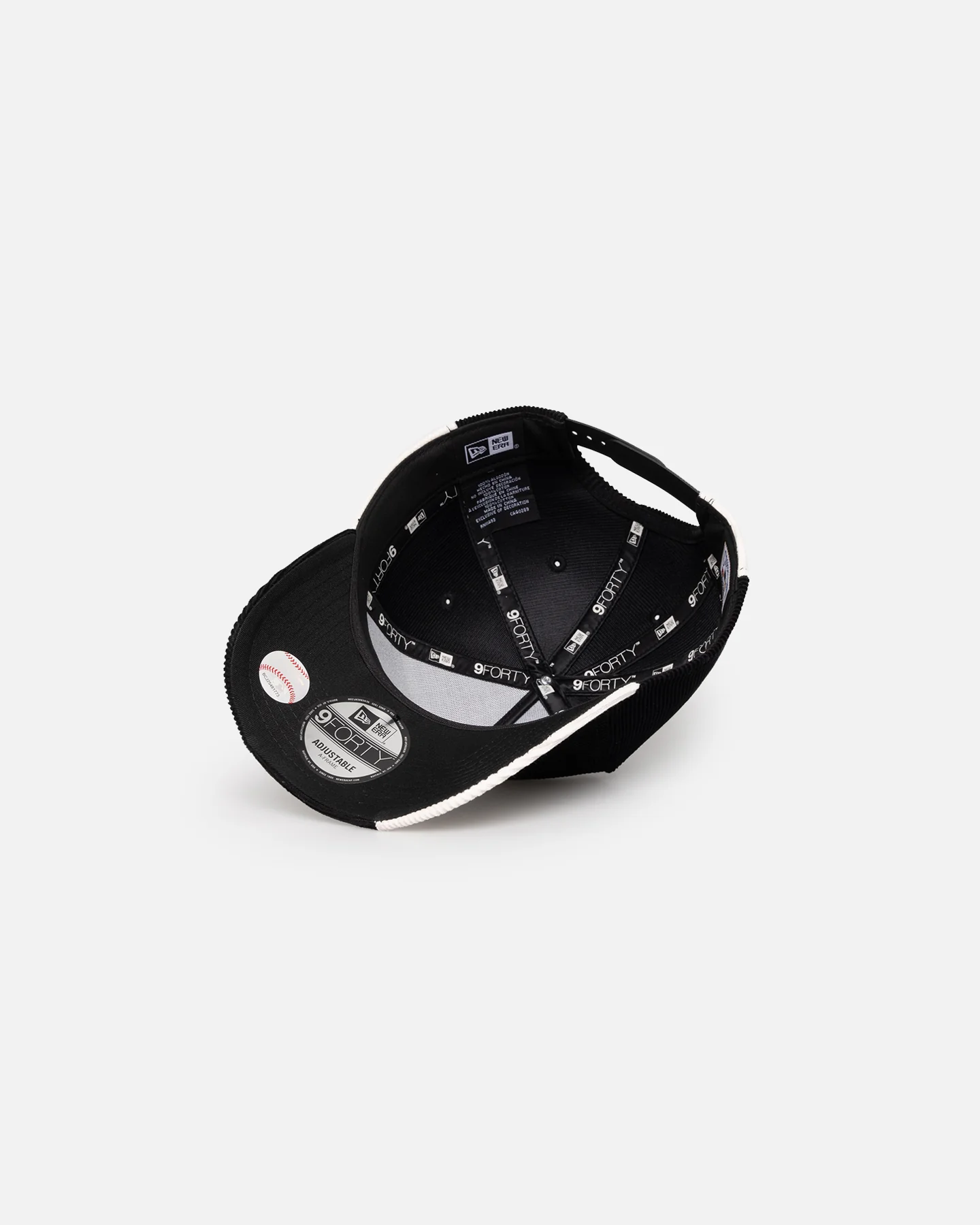 New Era Los Angeles Dodgers 'Patchwork Corduroy' 9FORTY A-Frame Snapback Black/Cream - Image 7