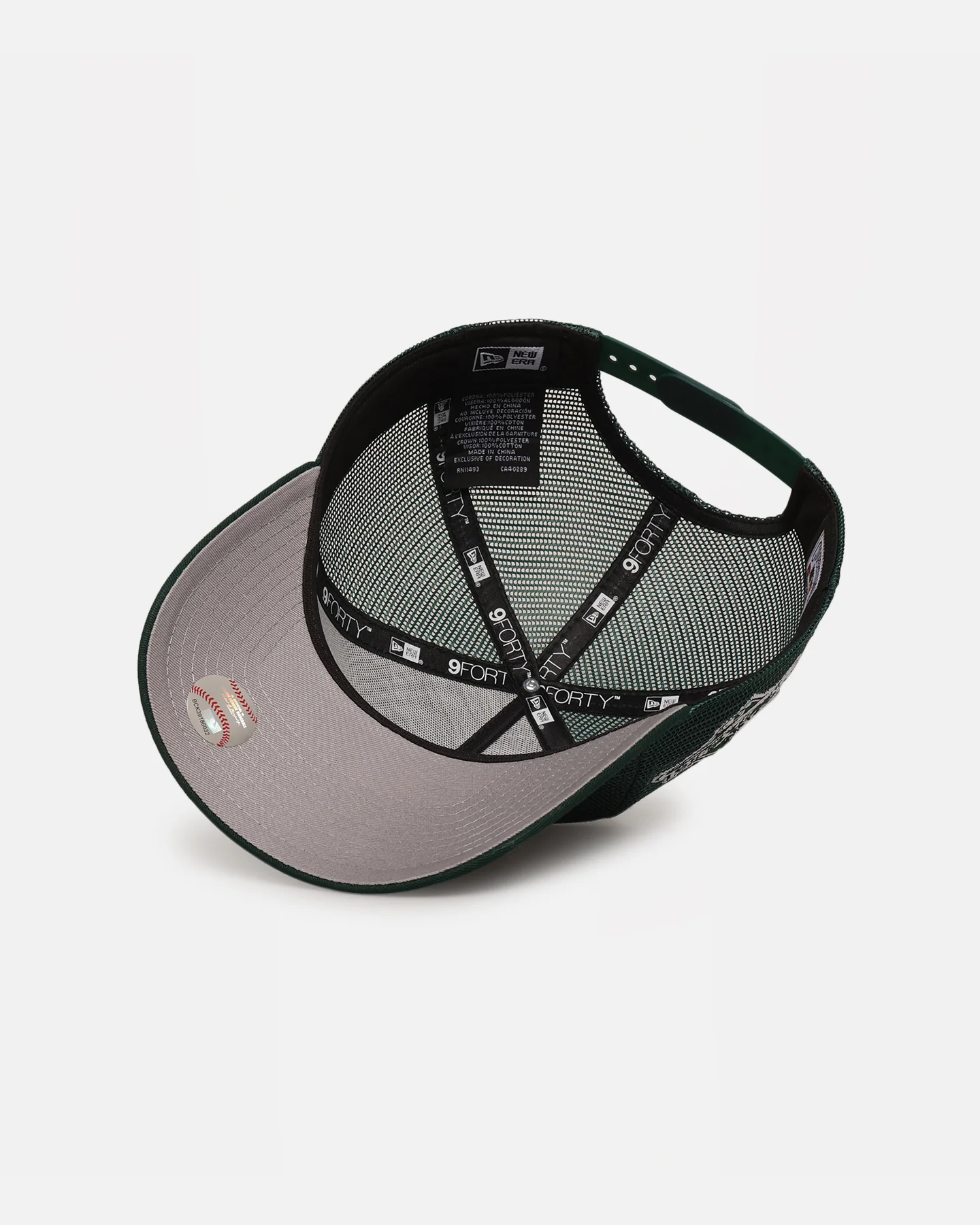 New Era Los Angeles Dodgers 'Polychromatic Mesh' 9FORTY A-Frame Snapback Dark Green/White - Image 6