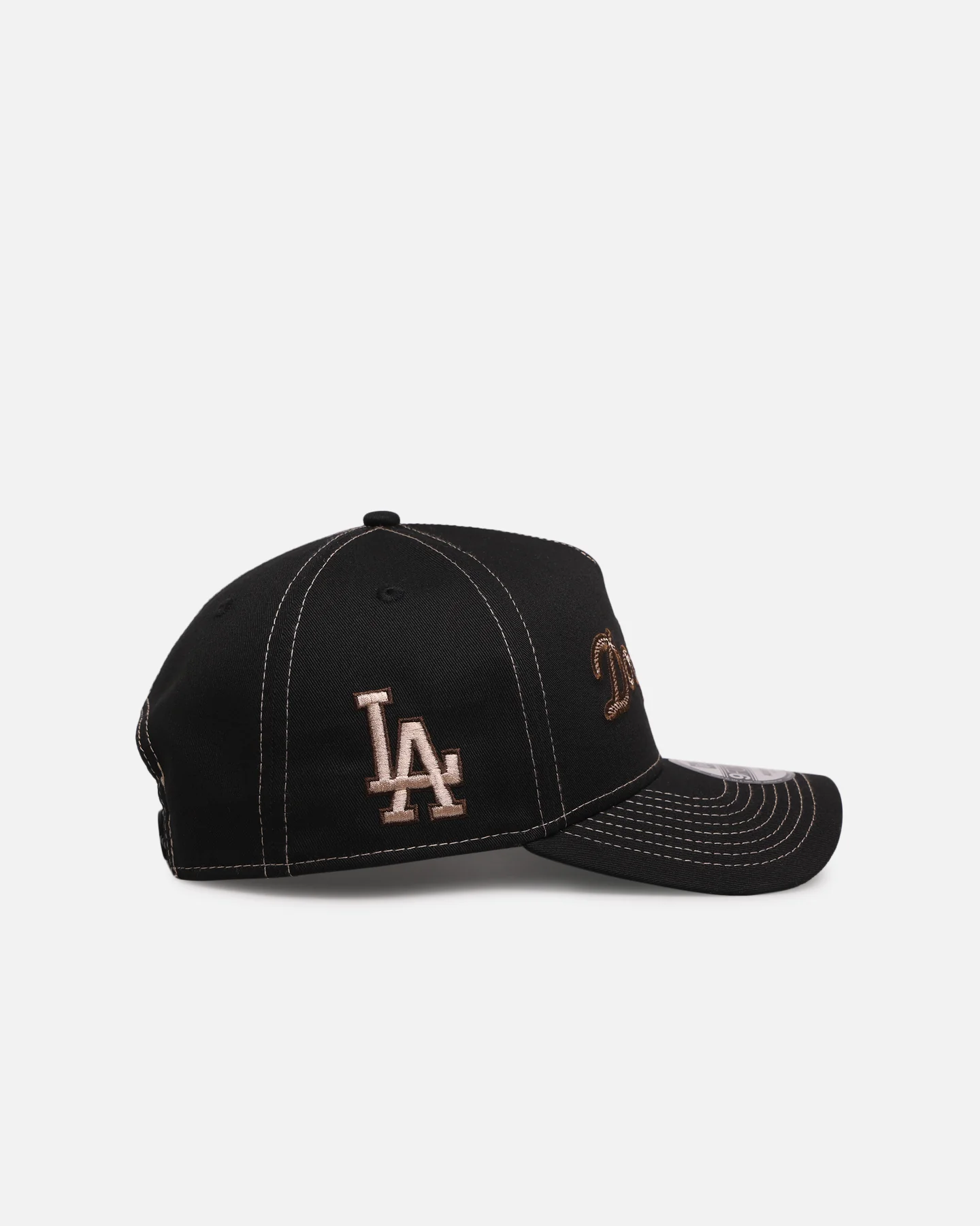 New Era Los Angeles Dodgers 'Rope Script' 9FORTY A-Frame Snapback Black/White - Image 3