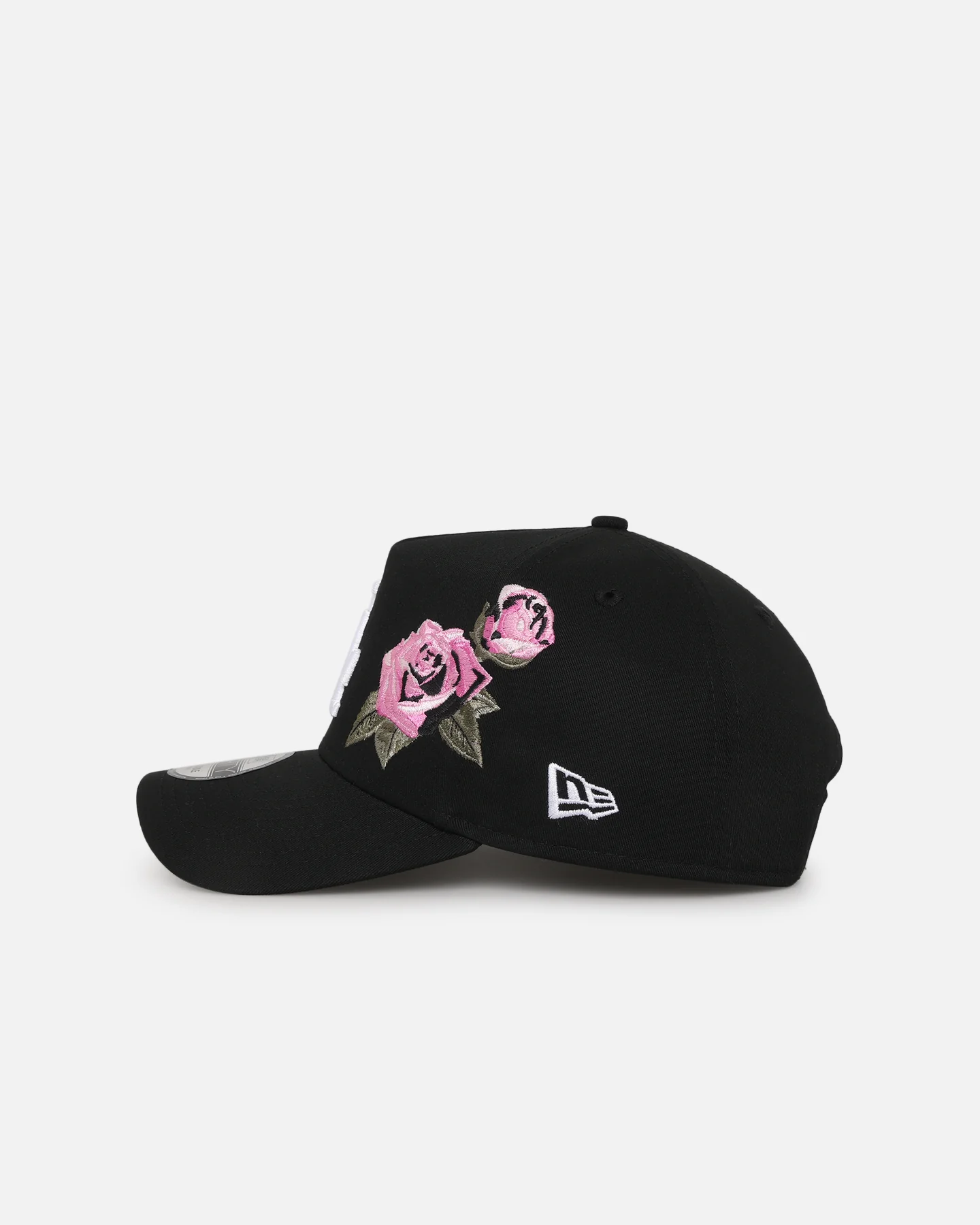 New Era Los Angeles Dodgers 'Pink Rose Embroidery' 9FORTY A-Frame Snapback Black/Pink - Image 4