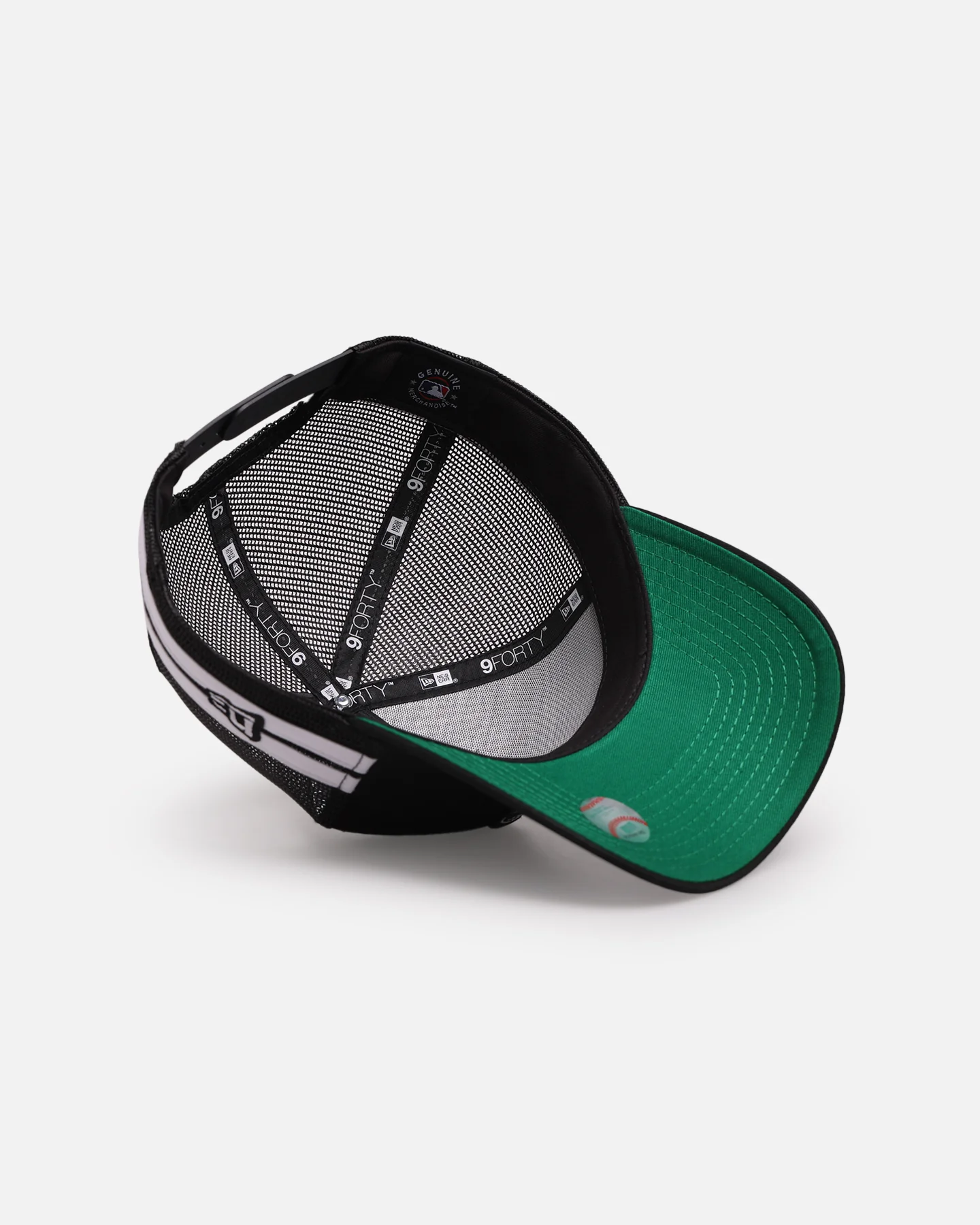 New Era Los Angeles Dodgers 'Stripe' 9FORTY A-Frame Trucker Snapback Black/White - Image 6