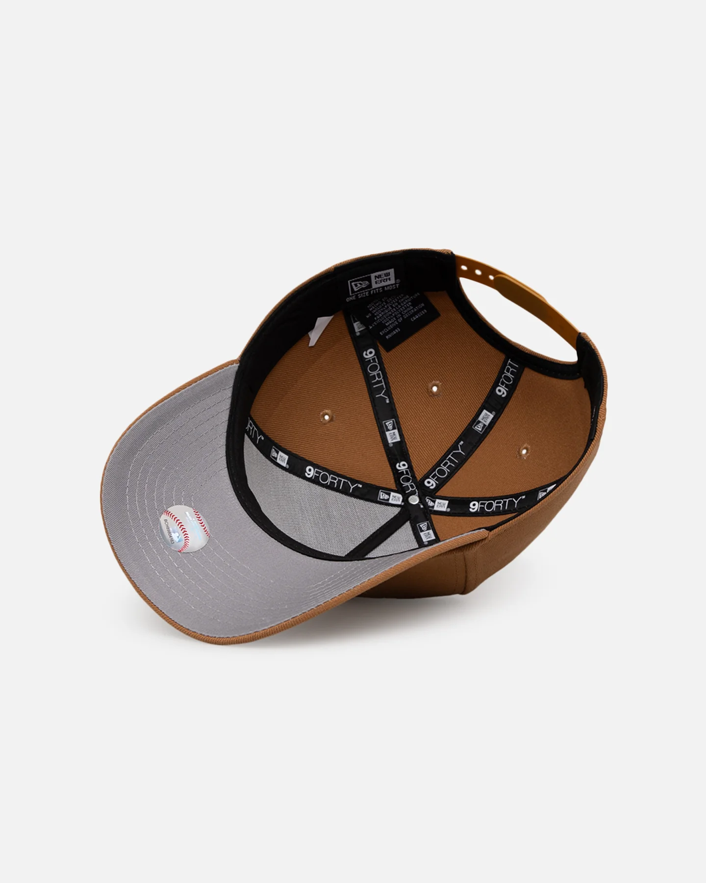 New Era Los Angeles Dodgers 'Upside Down LA Logo' 9FORTY A-Frame Snapback Light Bronze - Image 6