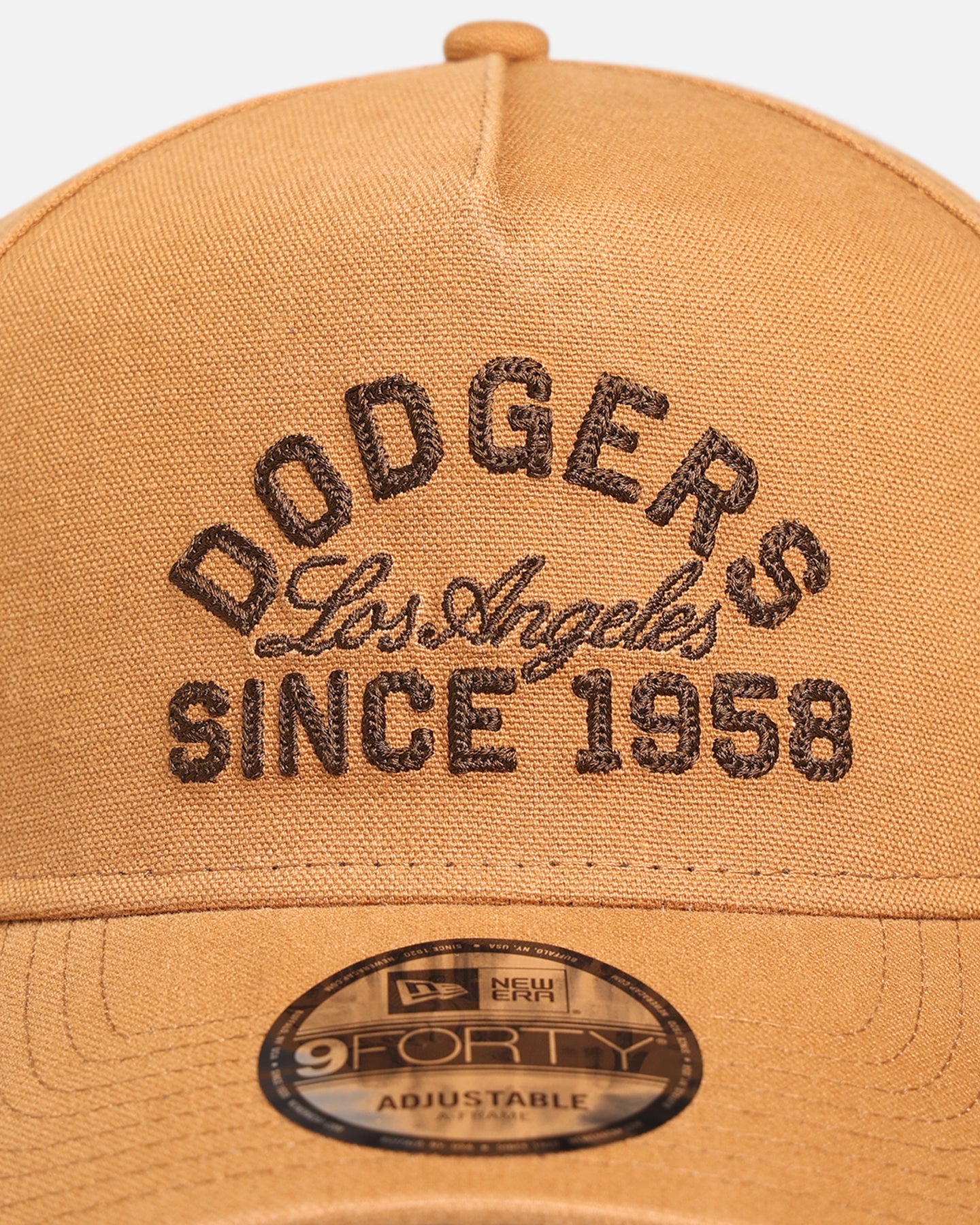 New Era Los Angeles Dodgers 'Washed Canvas' 9FORTY A-Frame Snapback Walnut - Image 5