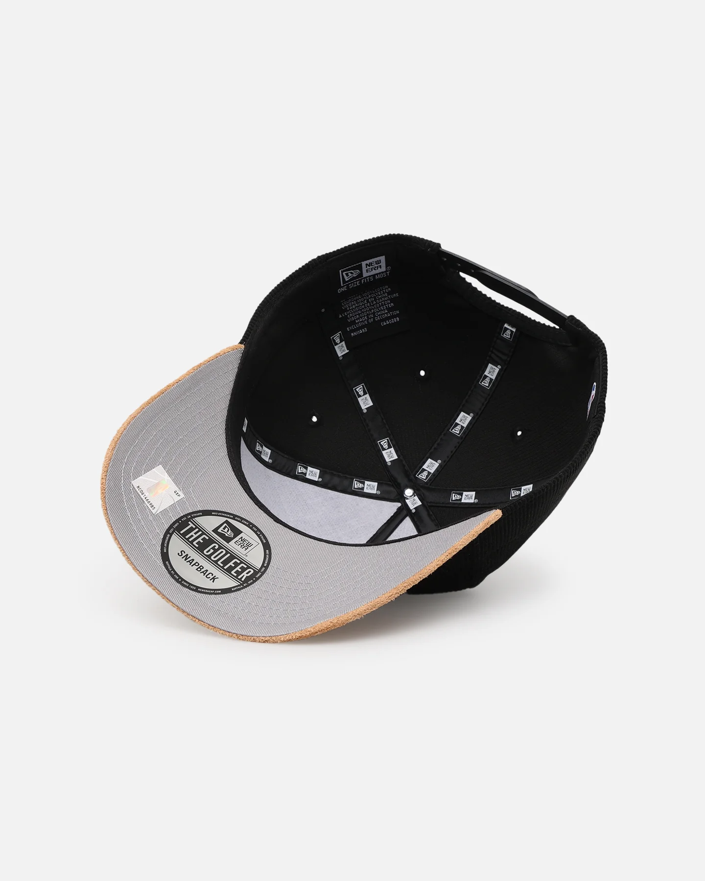 New Era Los Angeles Lakers 'Corduroy Suede' Pre-Curved Golfer Snapback Washed Black - Image 7