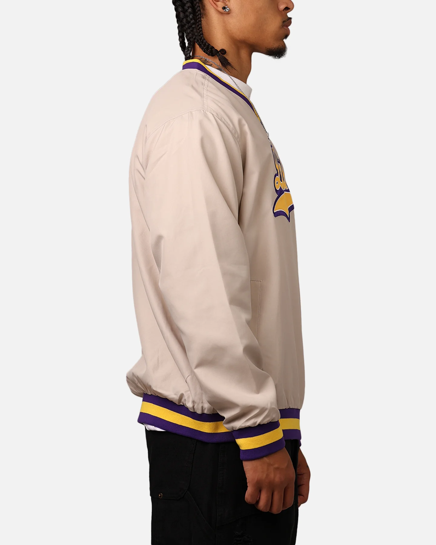 New Era Los Angeles Lakers Sports Classics Pullover Windbreaker Stone/OTC - Image 4