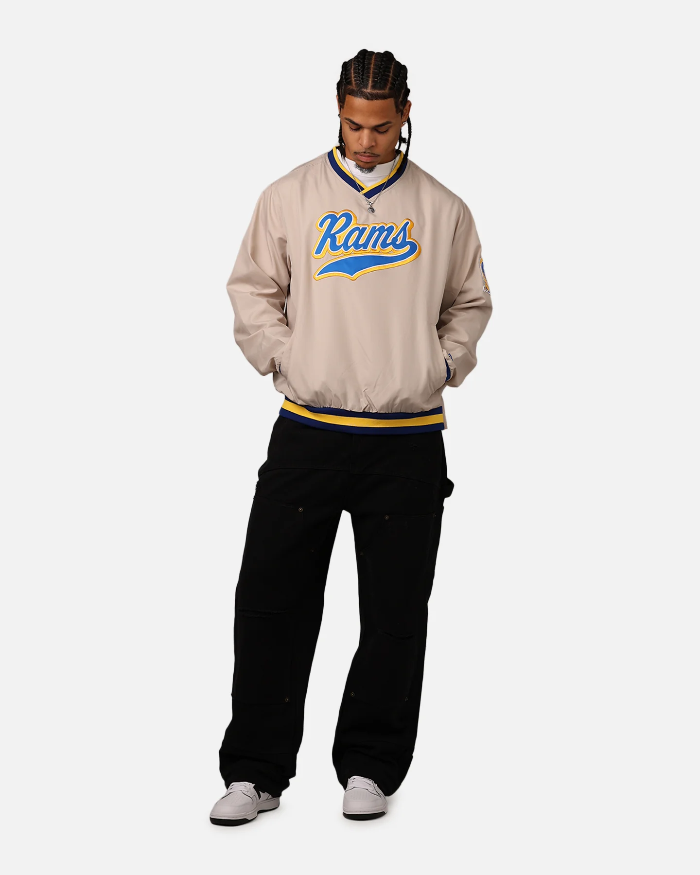 New Era Los Angeles Rams Sports Classics Pullover Windbreaker Stone/OTC - Image 3