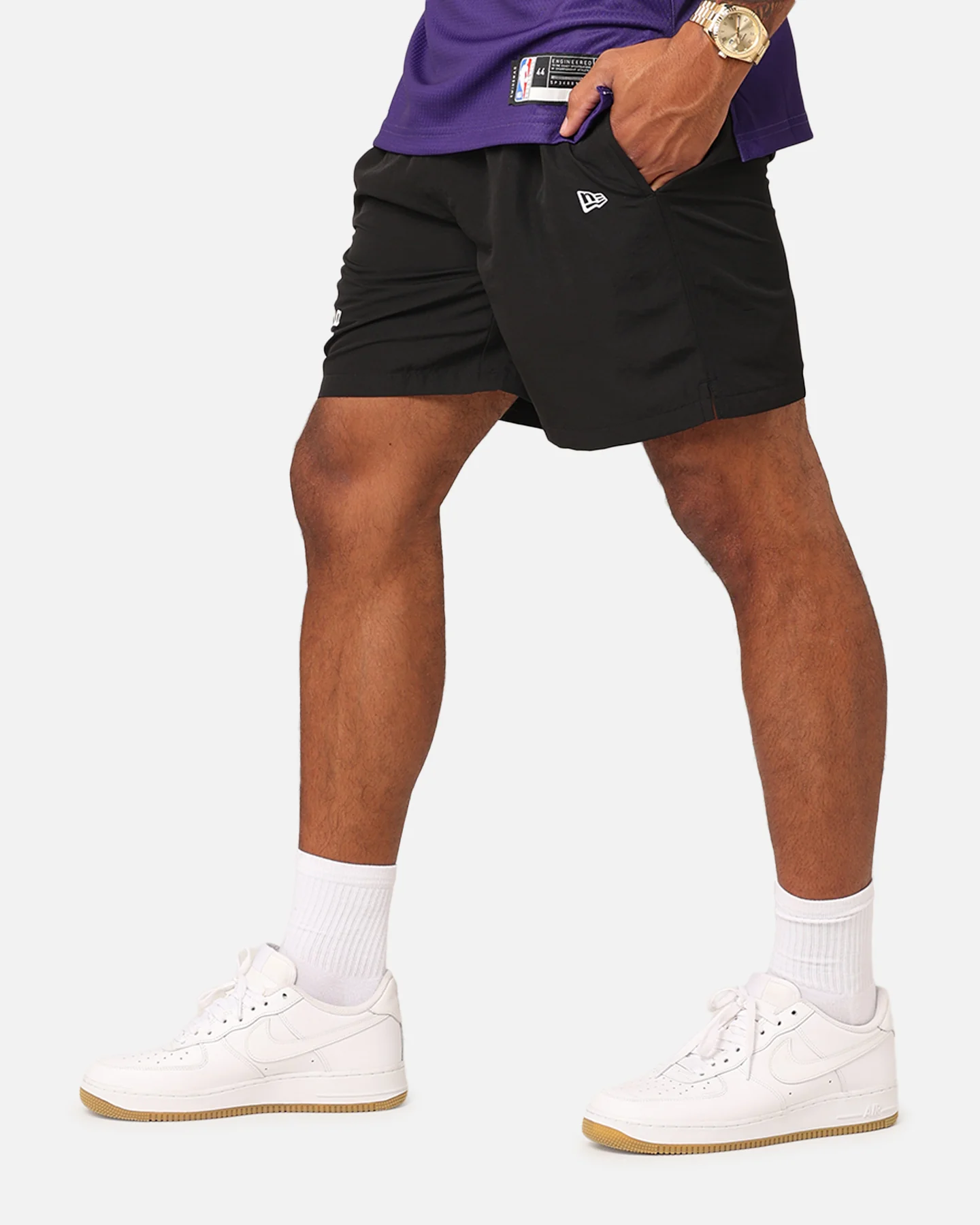 New Era Woven Shorts Black - Image 6