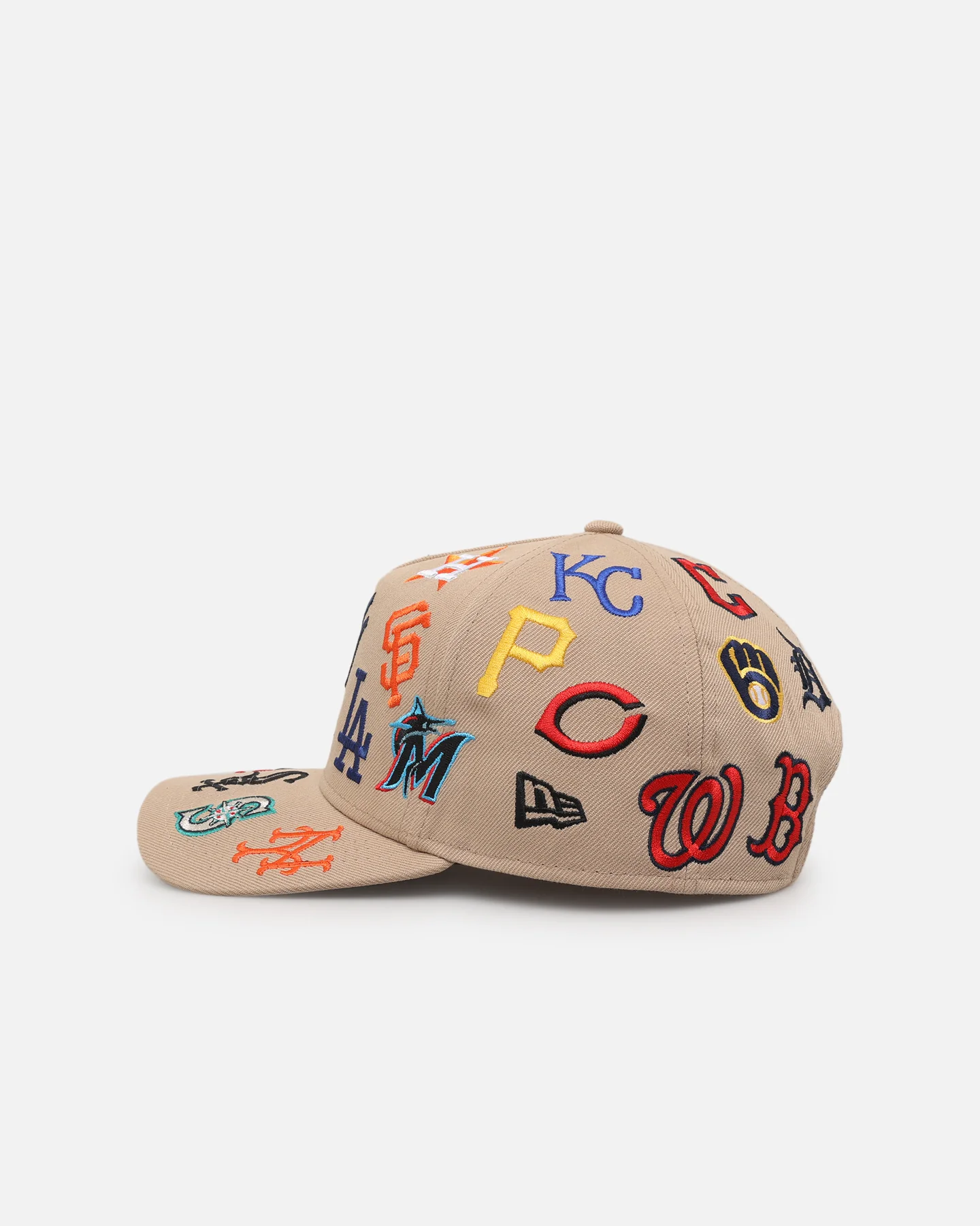 New Era MLB 'All Over Leagues' 9FORTY A-Frame Snapback Camel - Image 4