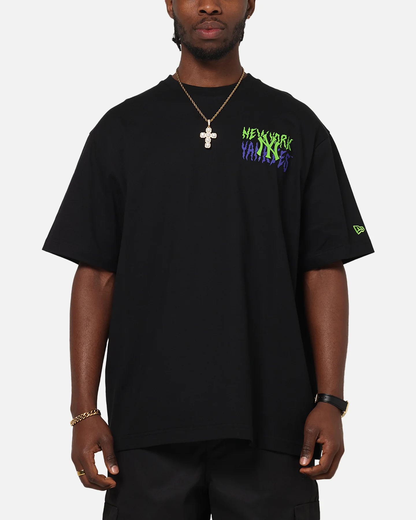 New Era New York Yankees Drip T-Shirt Black - Image 2