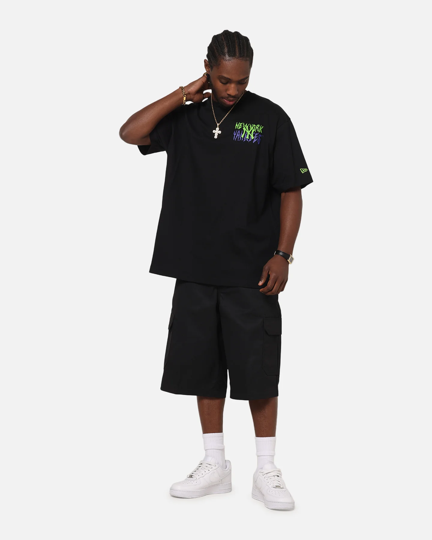 New Era New York Yankees Drip T-Shirt Black - Image 4