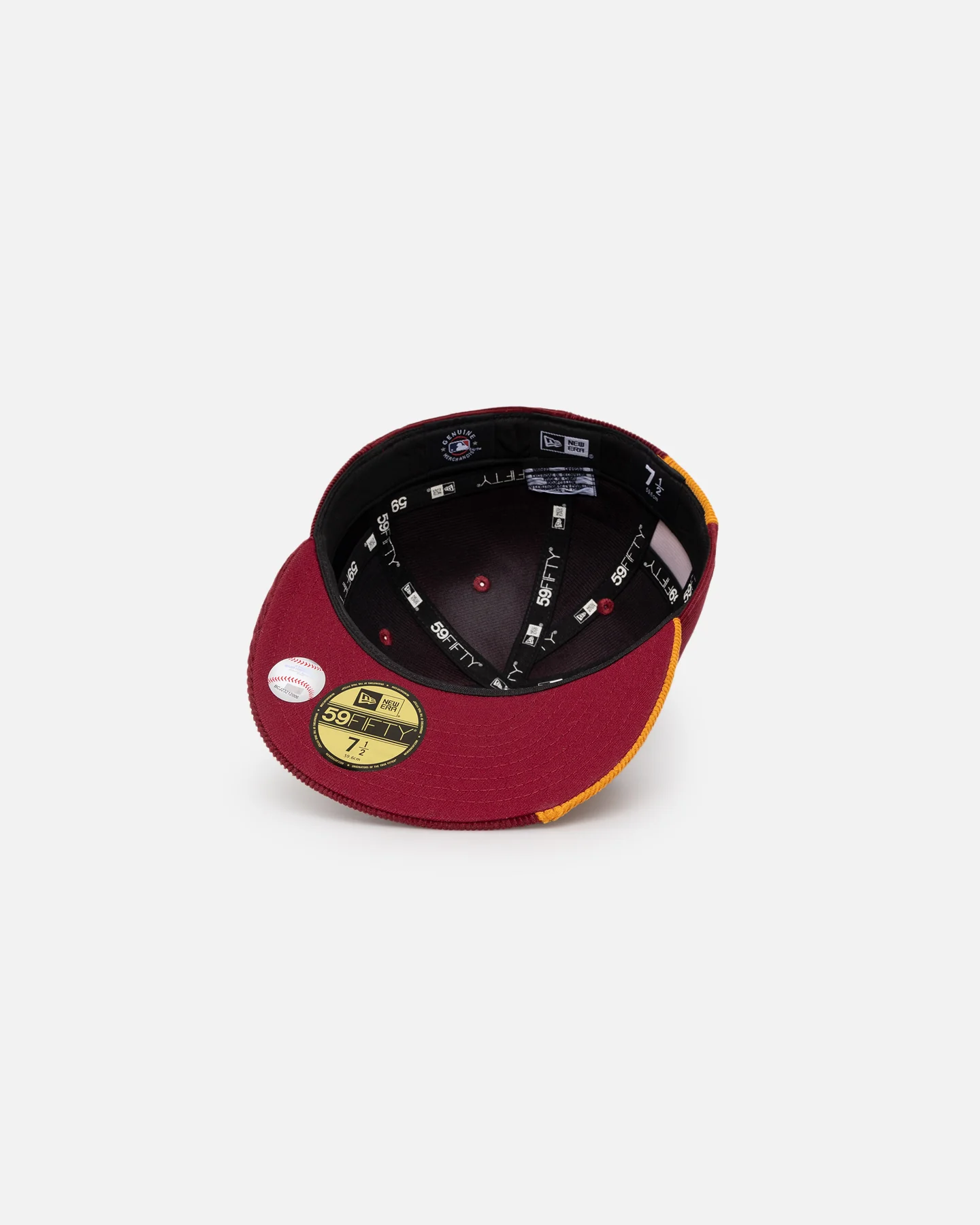 New Era New York Yankees 'Maroon Patchwork Corduroy' 59FIFTY Fitted Maroon/Yellow - Image 7