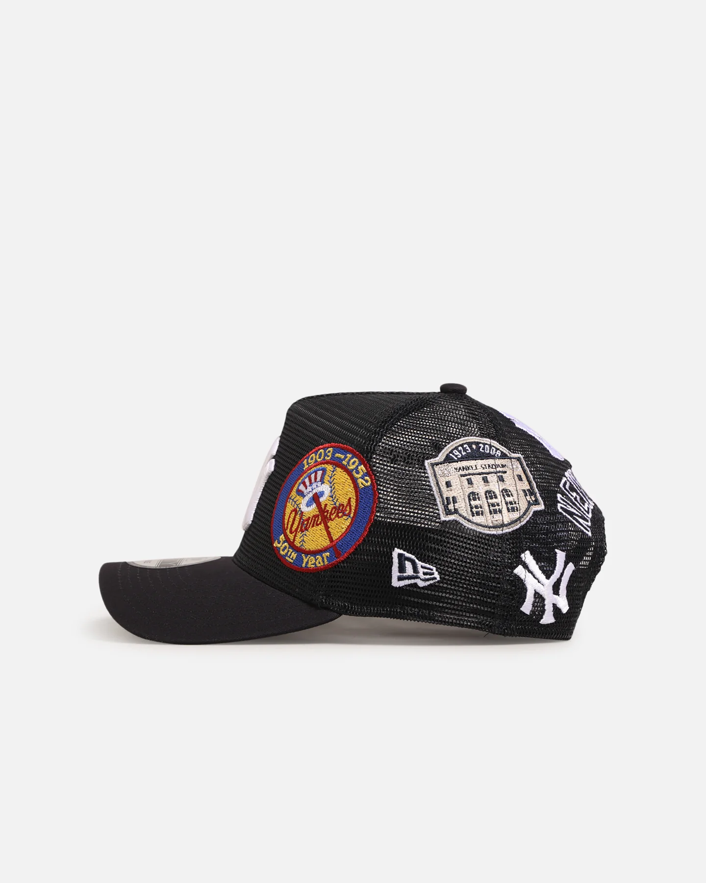 New Era New York Yankees 'Mesh Crown All Over Logos' 9FORTY A-Frame Snapback Official Team Colour - Image 4