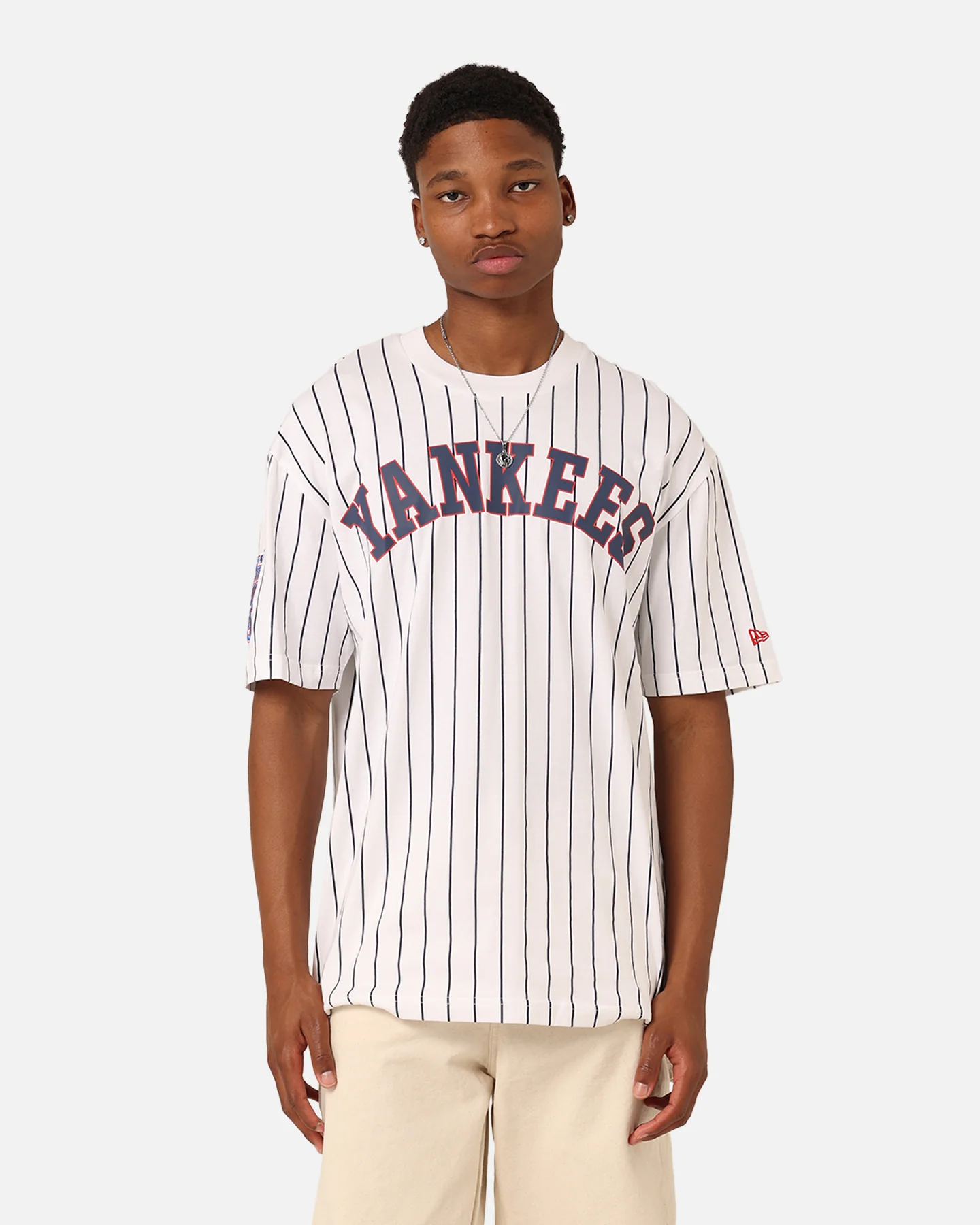 New Era New York Yankees T-Shirt White Pinstripe - Image 2