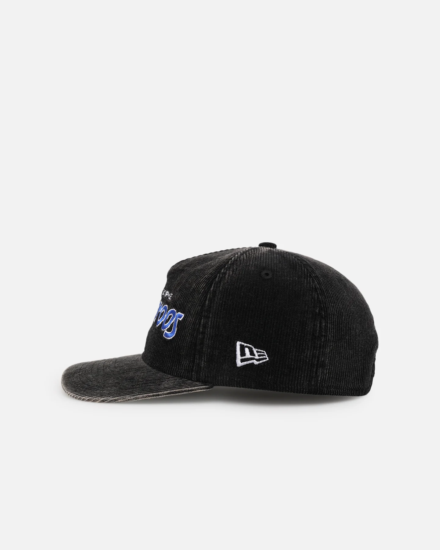 New Era North Melbourne Kangaroos 'Washed Corduroy' Pre-Curved Golfer Snapback Black/Kelly Green - Image 4